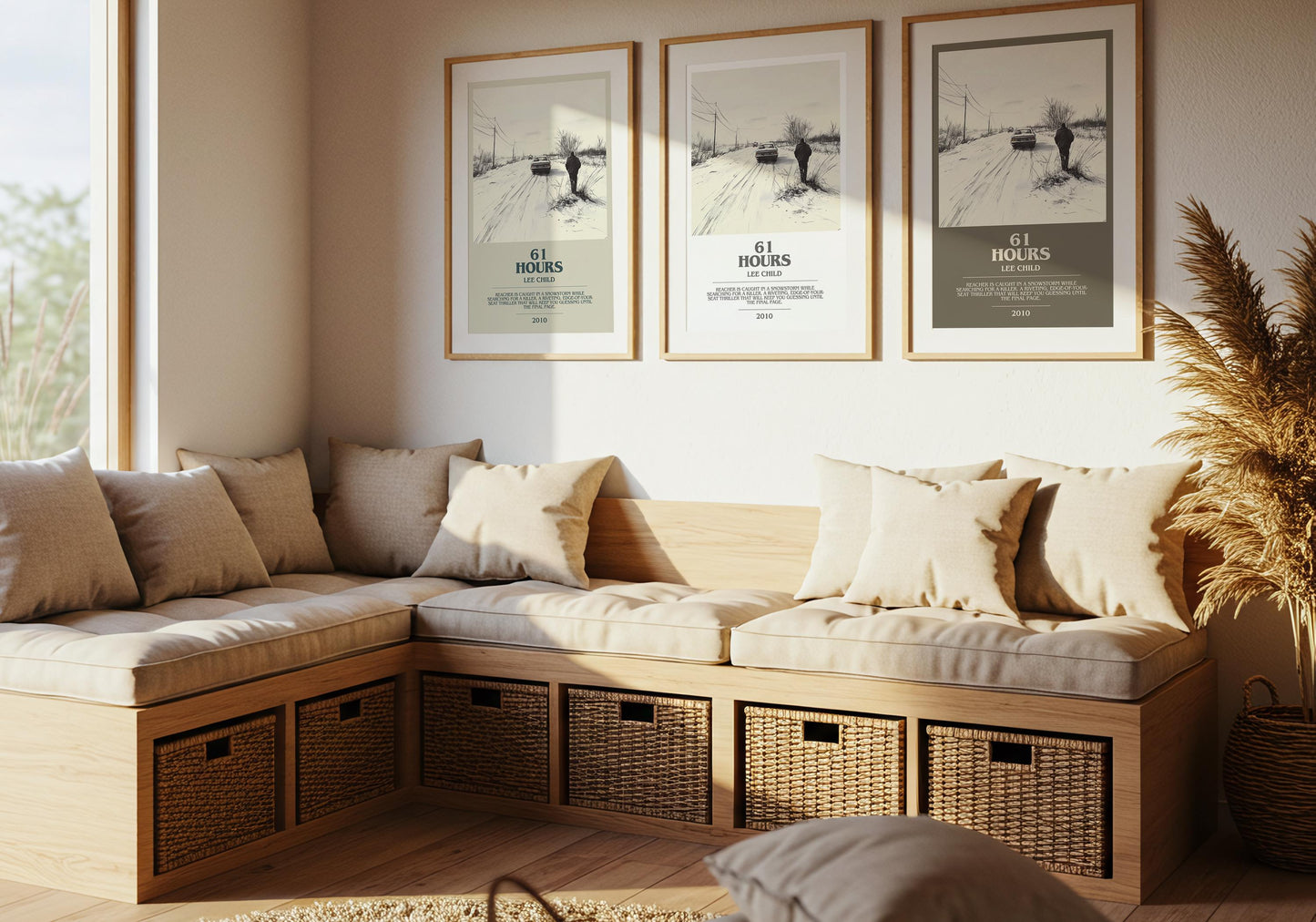 61 Hours by Lee Child | Descriptive Modern Book Art | Poster