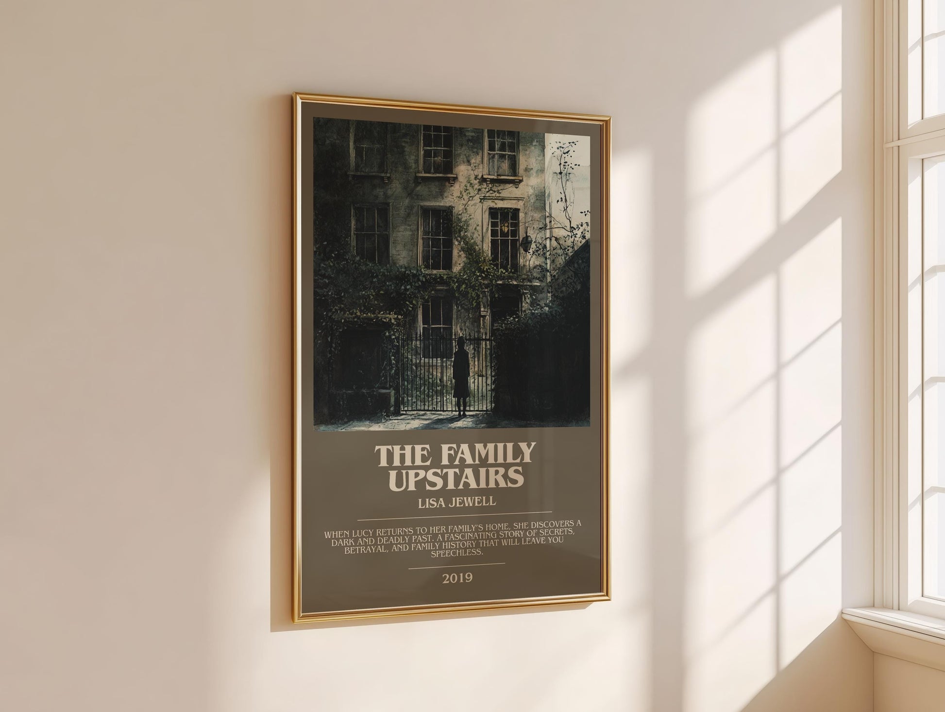 The Family Upstairs bookish book poster framed on wall – thriller wall art