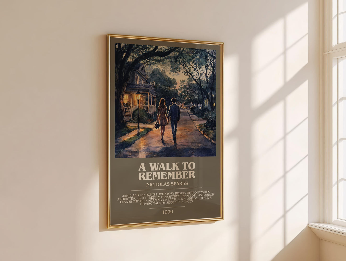 A Walk to Remember bookish book poster framed on wall – mystery wall art