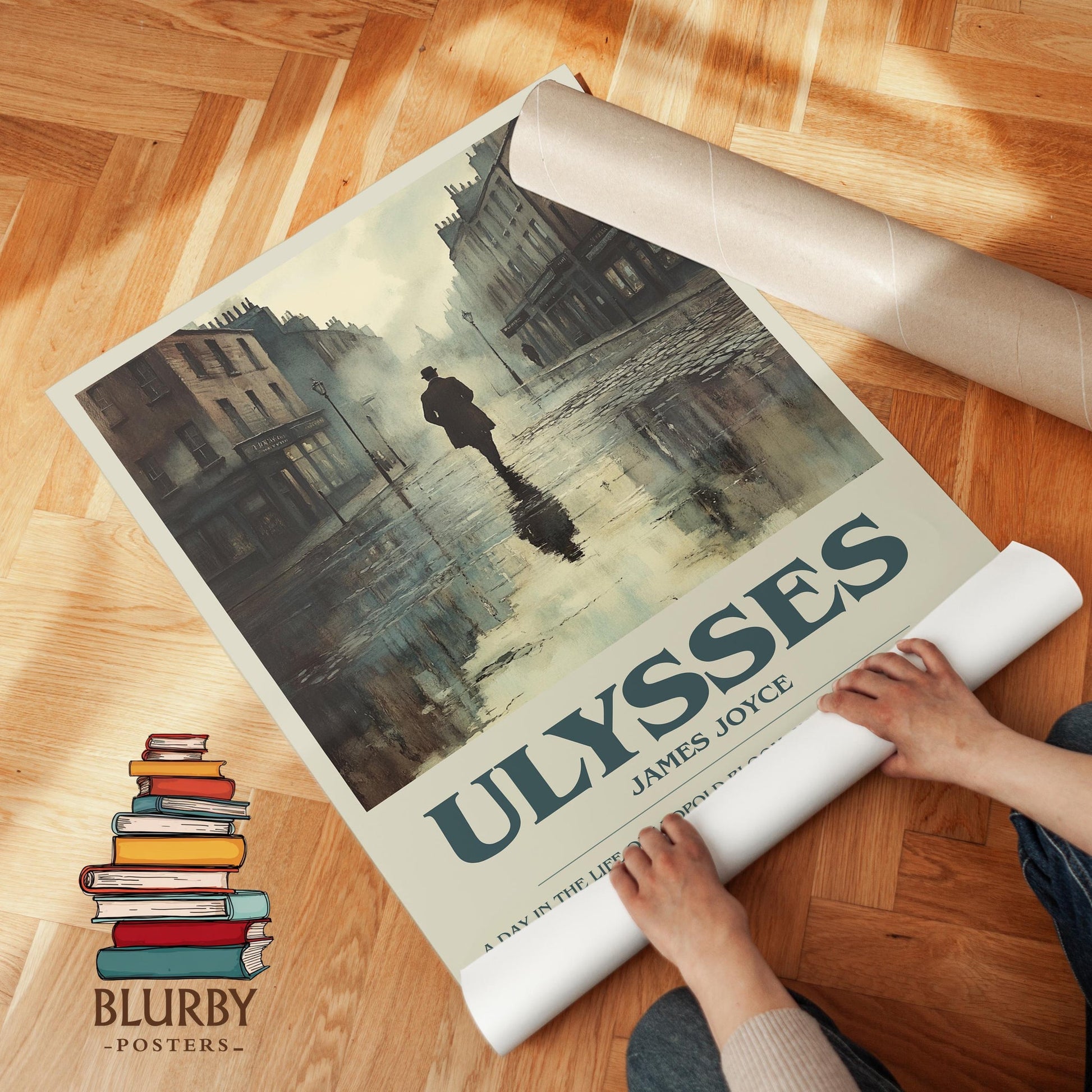 Ulysses book poster packaging – museum-quality print rolled in protective tube