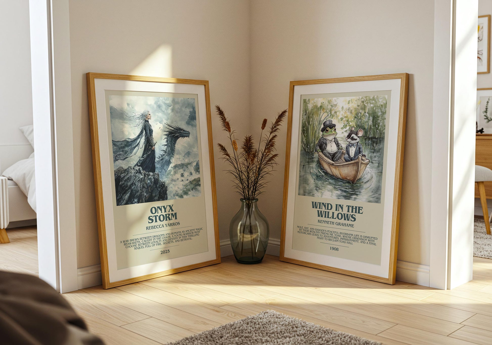 Onyx Storm bookish poster paired in gallery wall – literary art prints