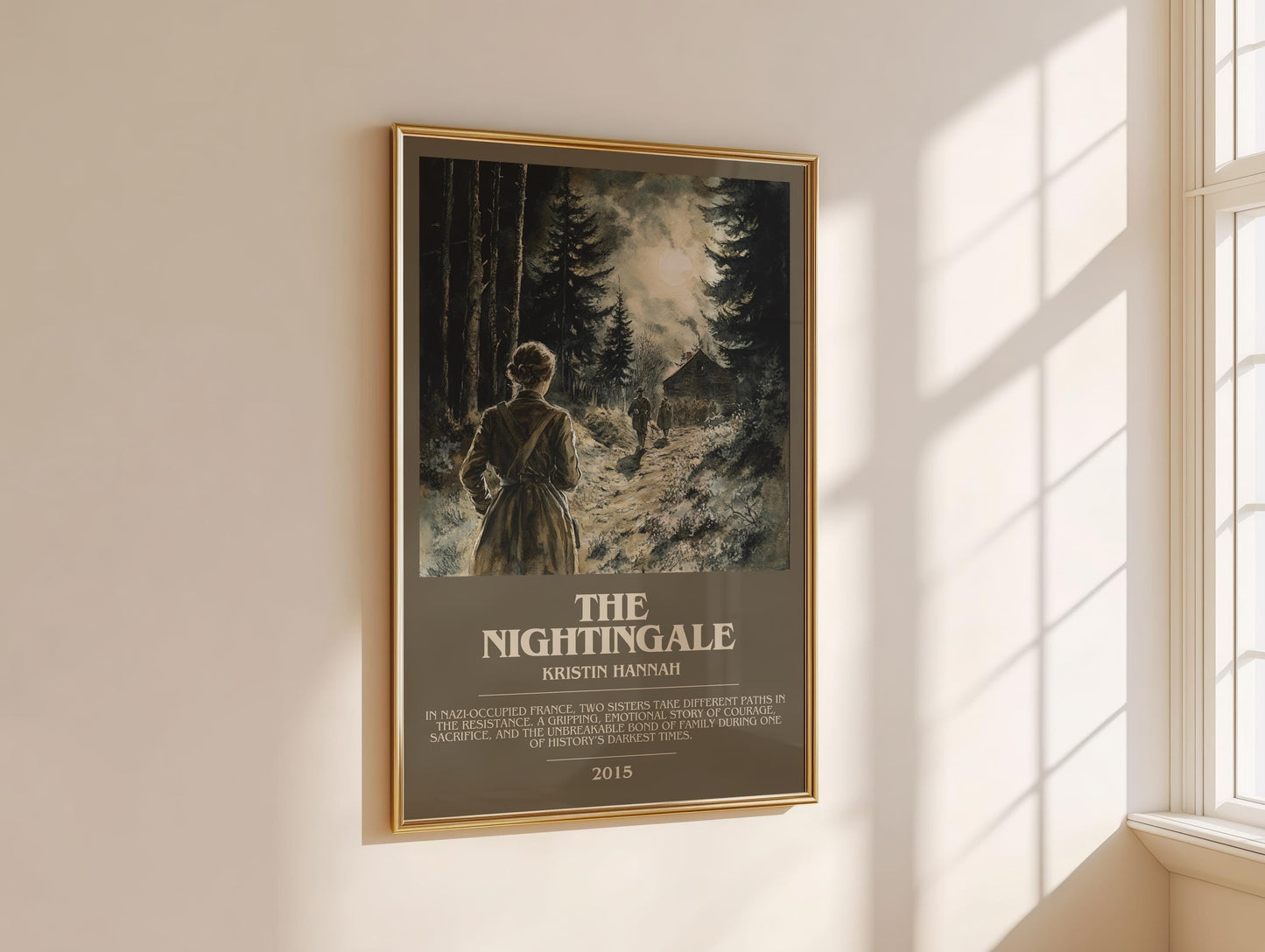 The Nightingale bookish book poster framed on wall – historical fiction wall art