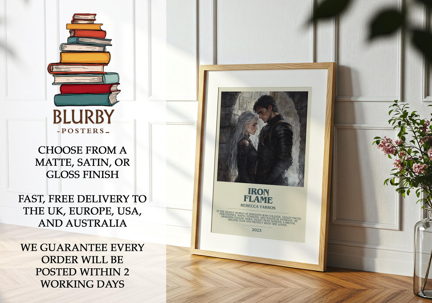 Iron Flame by Rebecca Yarros | Descriptive Modern Book Art | Poster