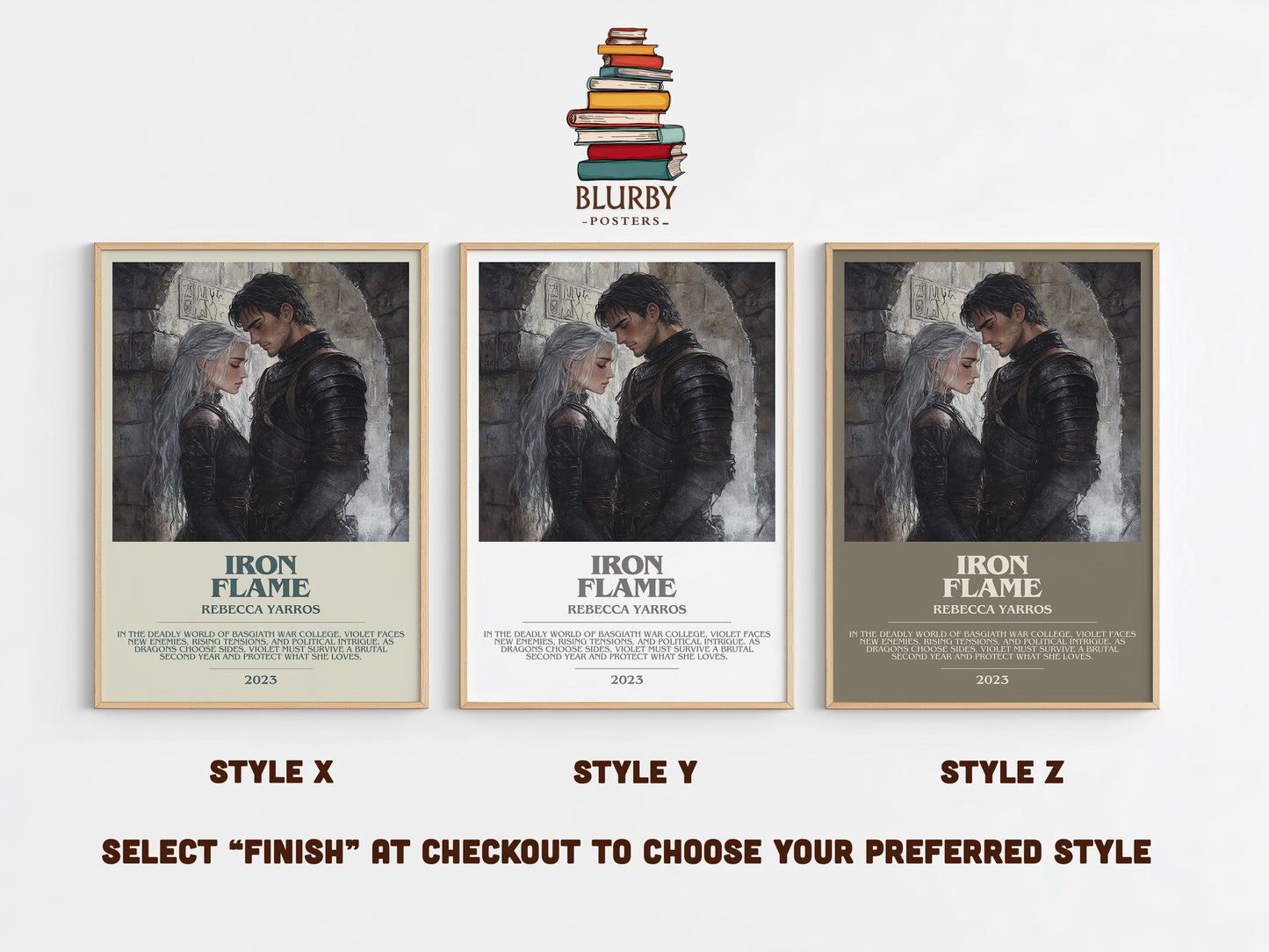 Iron Flame by Rebecca Yarros | Descriptive Modern Book Art | Poster