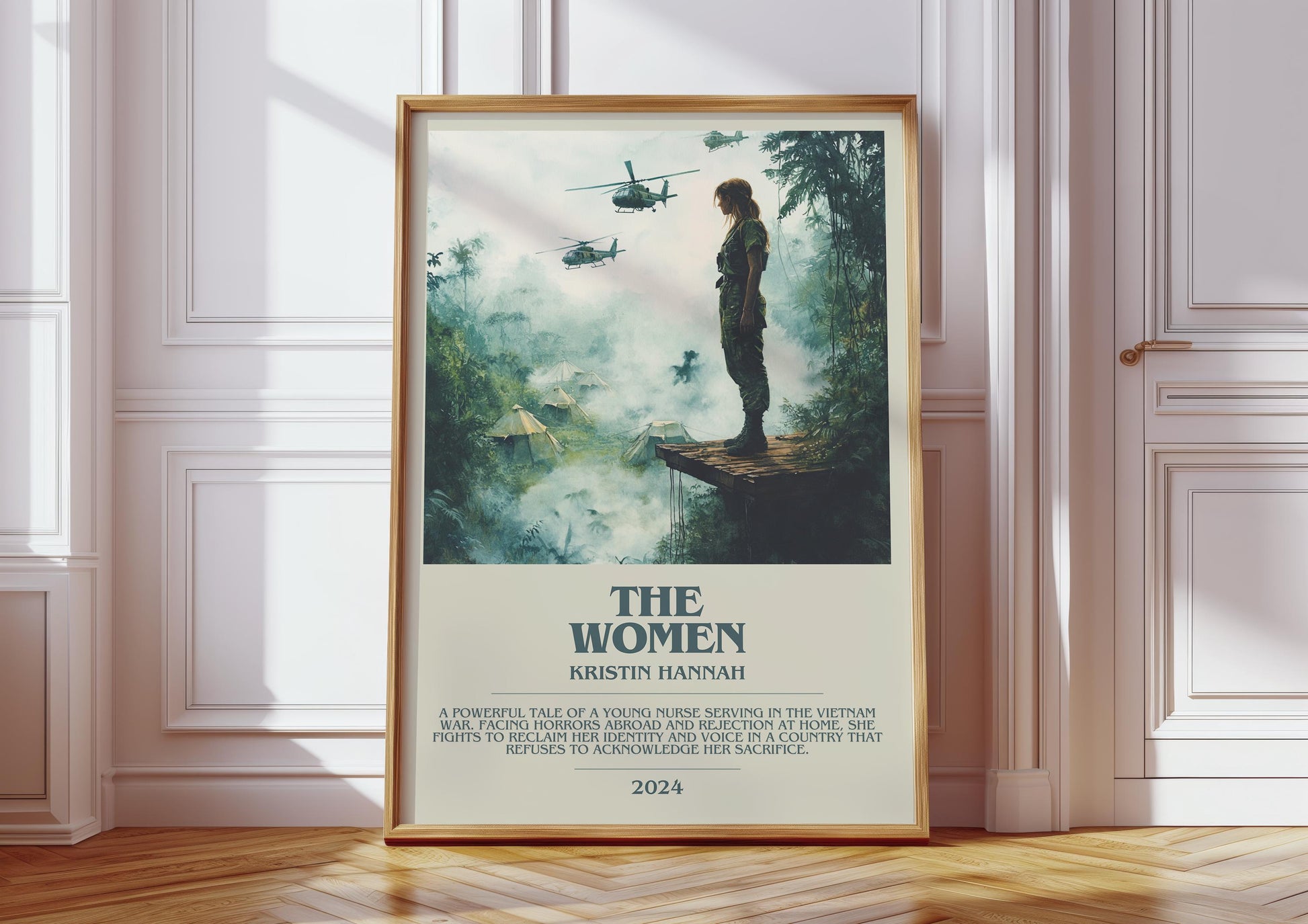 The Women bookish print in frame leaning in hallway – historical fiction wall art