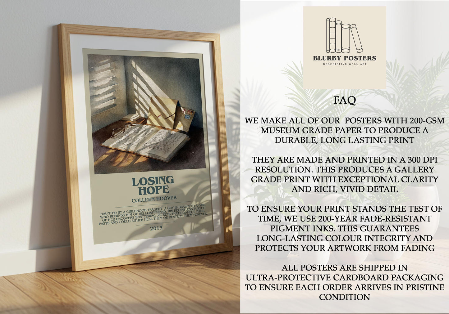 Loosing Hope by Colleen Hoover | Descriptive Book Poster | Modern