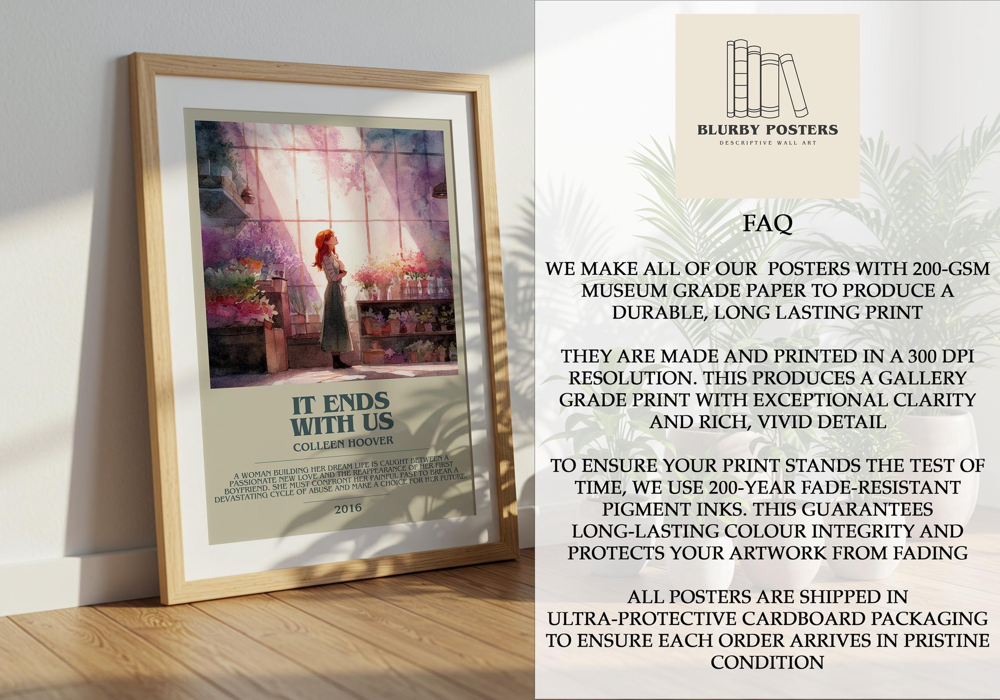 It Ends With Us by Colleen Hoover | Descriptive Book Poster | Modern