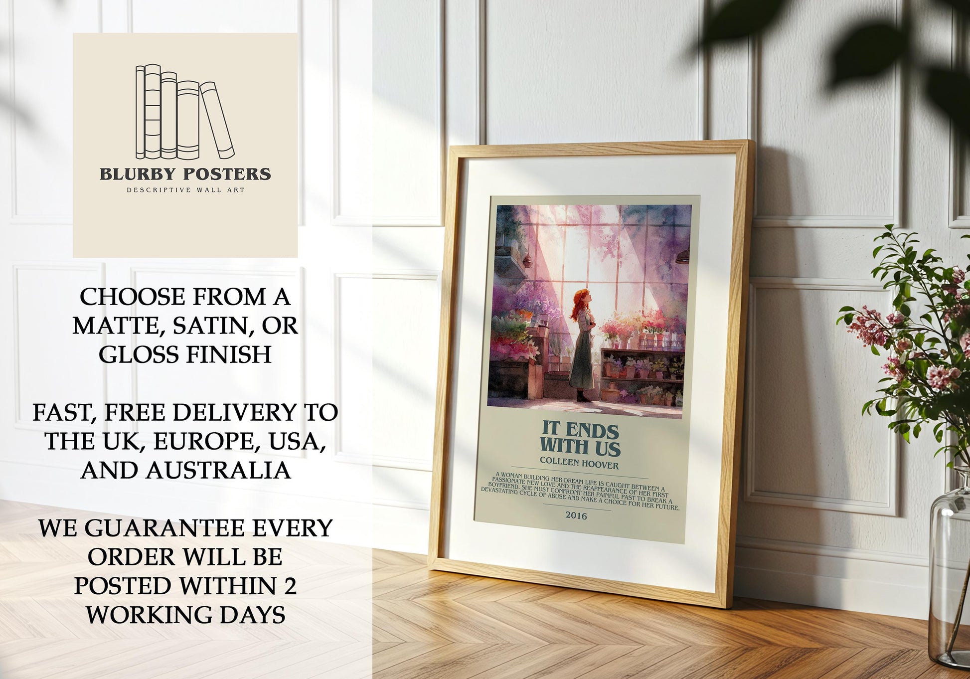 It Ends With Us by Colleen Hoover | Descriptive Book Poster | Modern