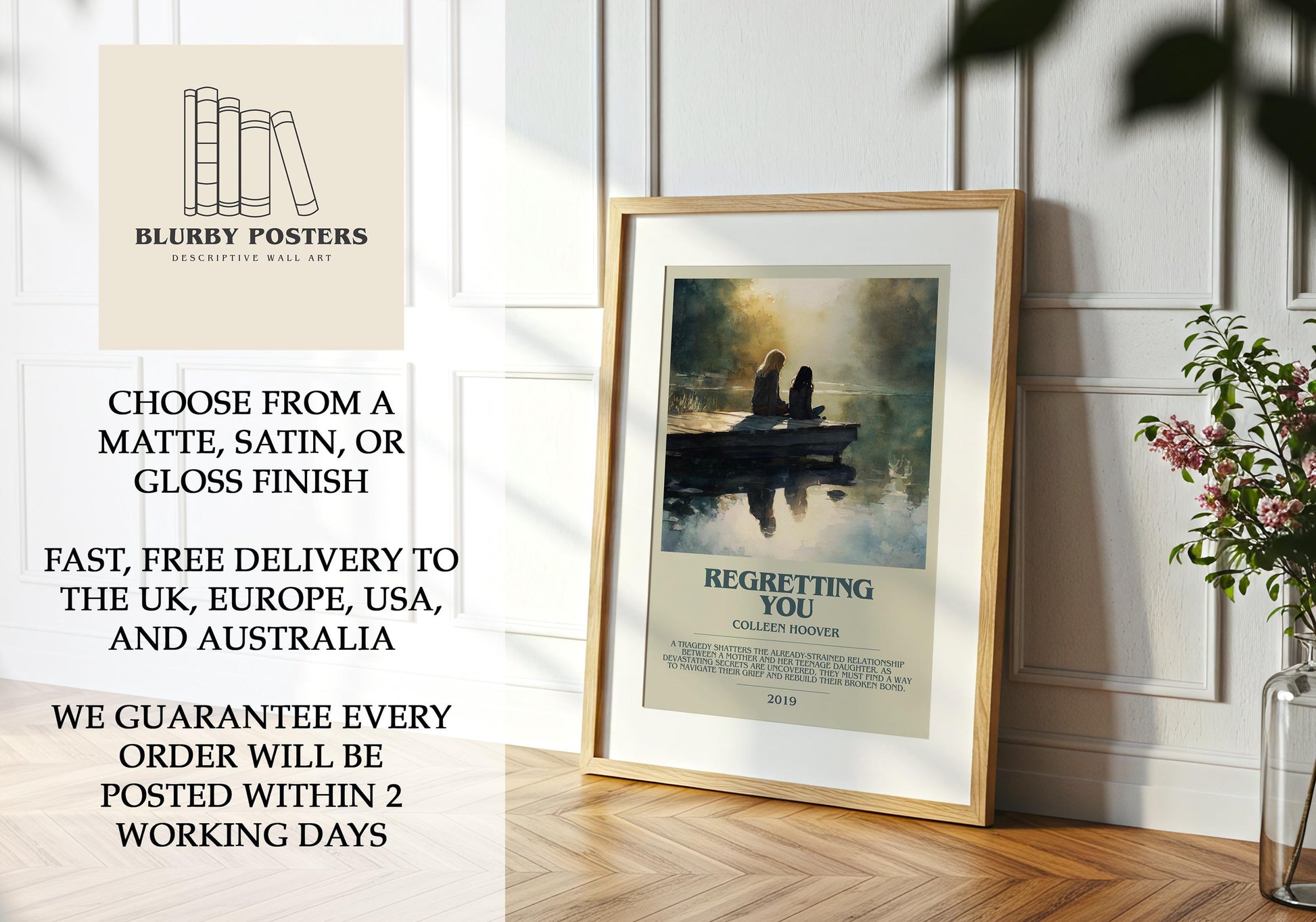 Regretting You by Colleen Hoover | Descriptive Book Poster | Modern