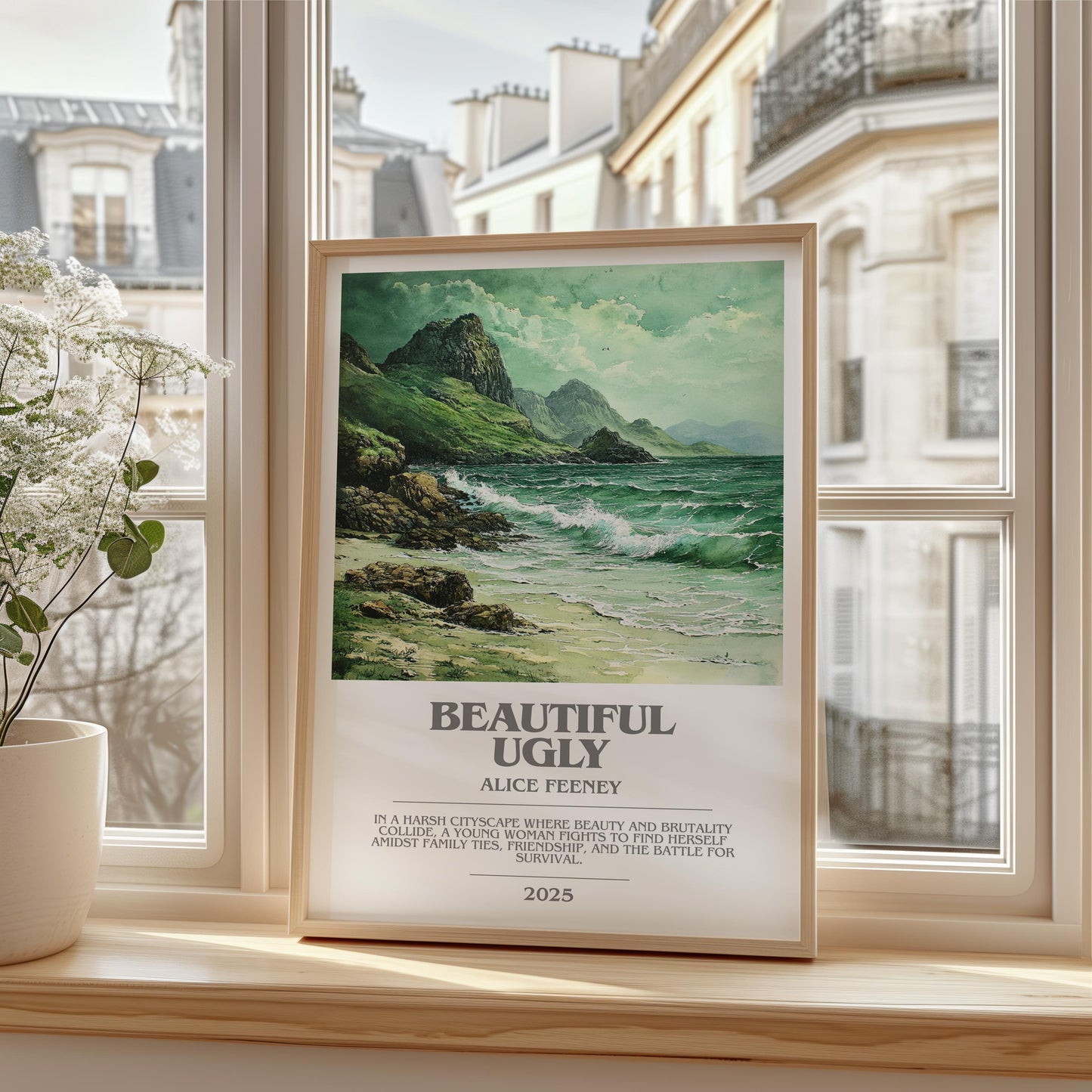 The Wedding People bookish print framed by window – literary home decor