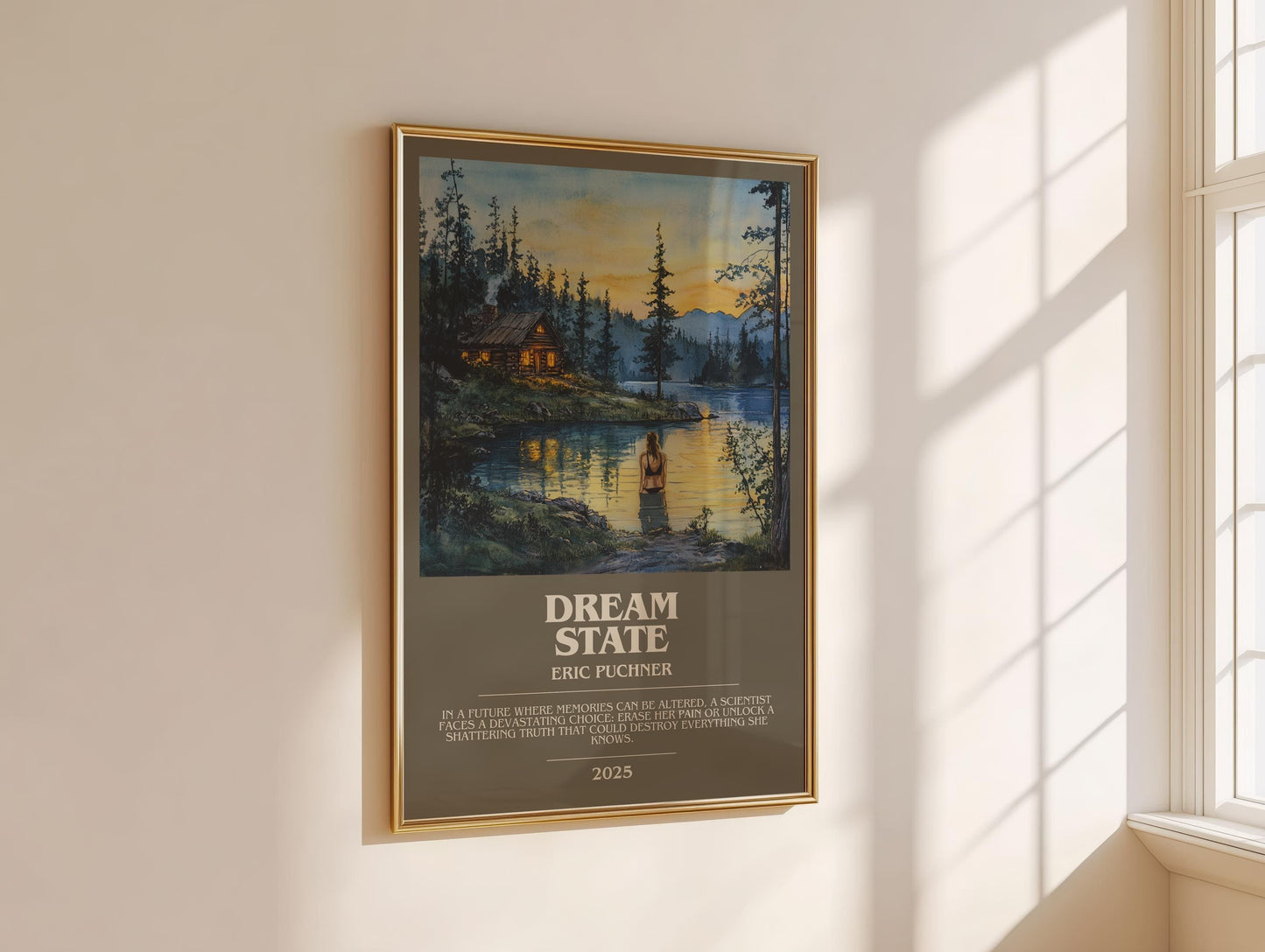 Dream State bookish book poster framed on wall – historical fiction wall art
