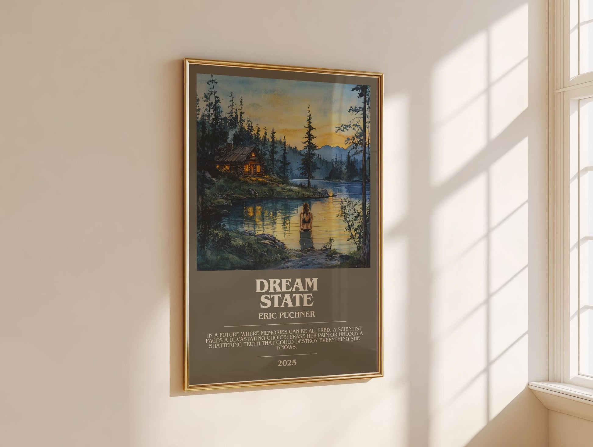 Dream State bookish book poster framed on wall – historical fiction wall art