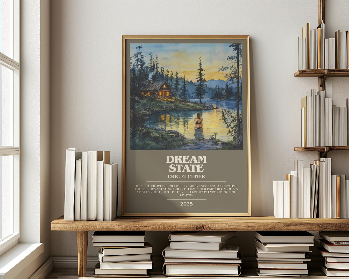 Dream State bookish print on bookshelf – Eric Puchner fan gift