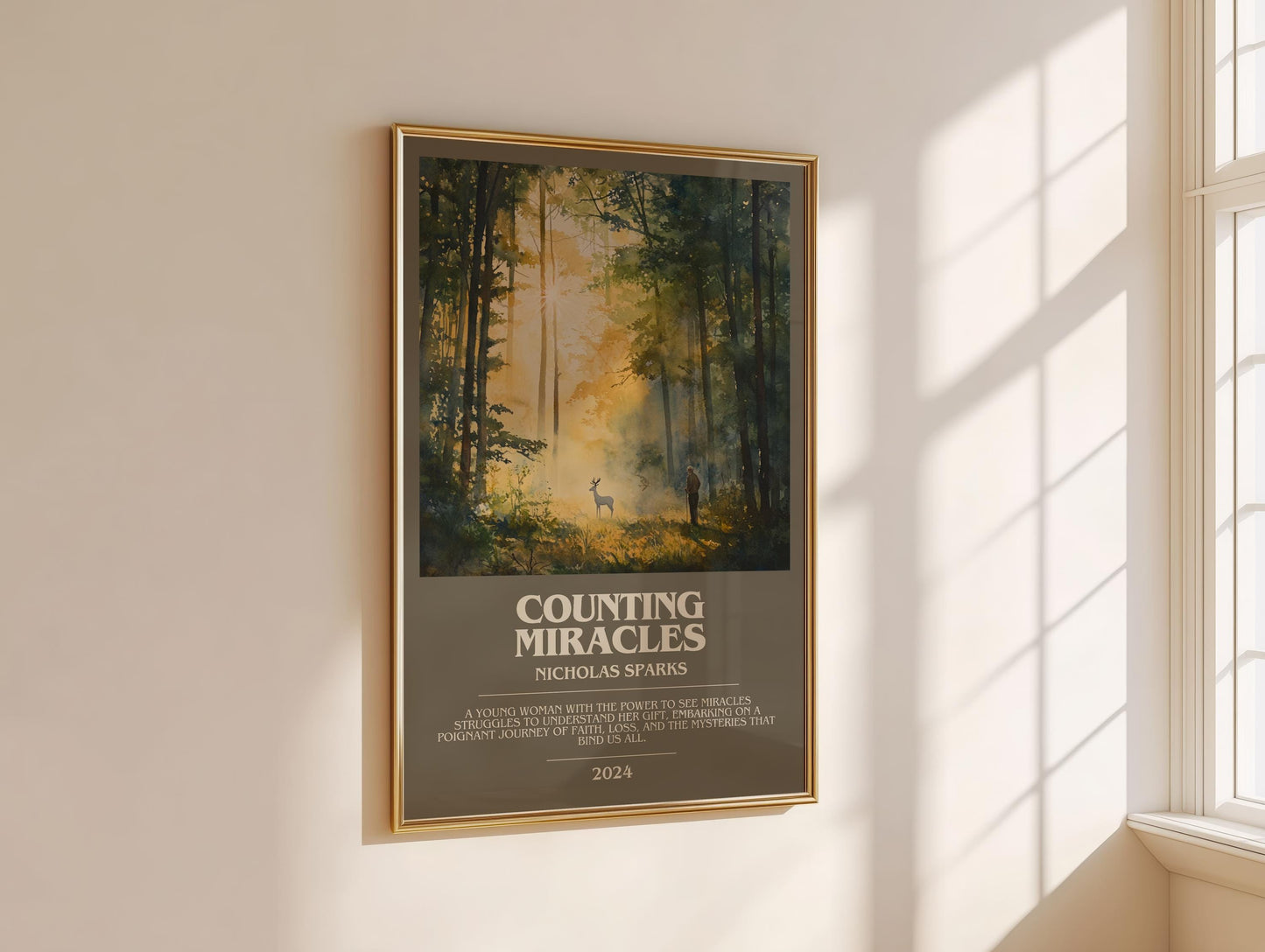 Counting Miracles bookish book poster framed on wall – romance wall art