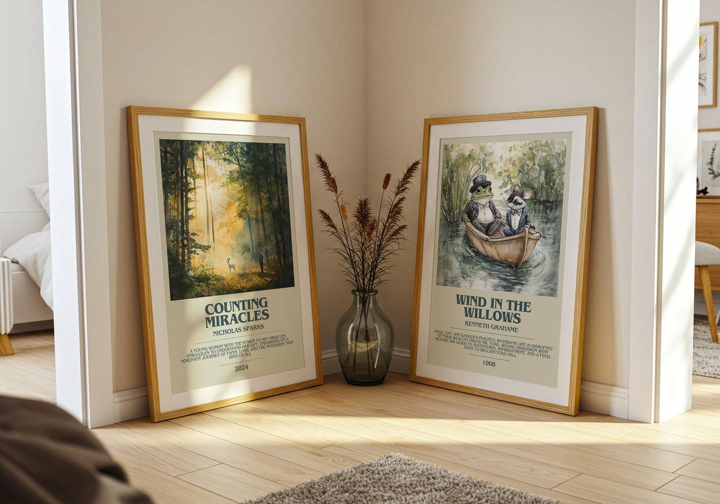 Counting Miracles bookish poster paired in gallery wall – literary art prints