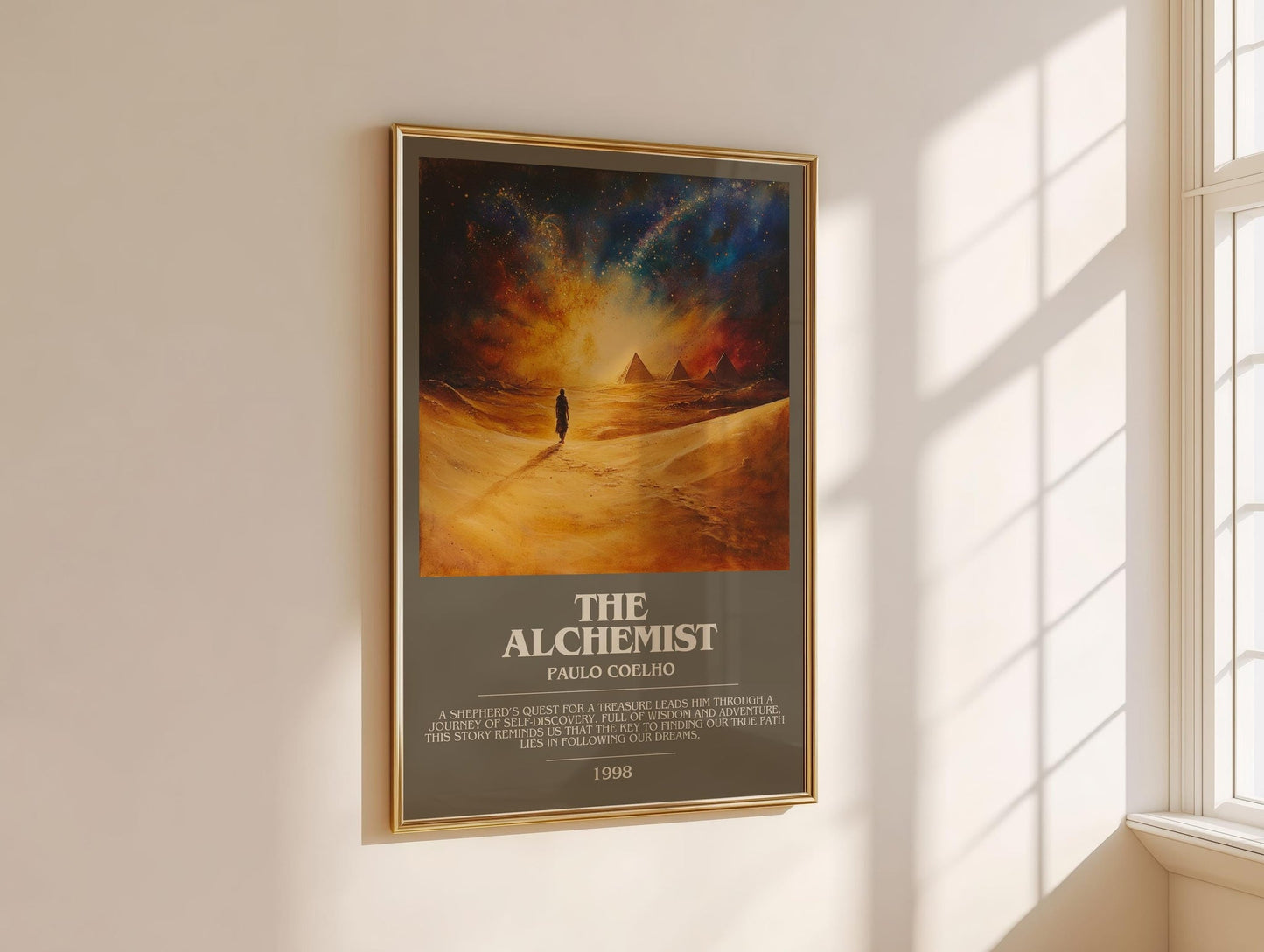 The Alchemist bookish book poster framed on wall – adventure wall art