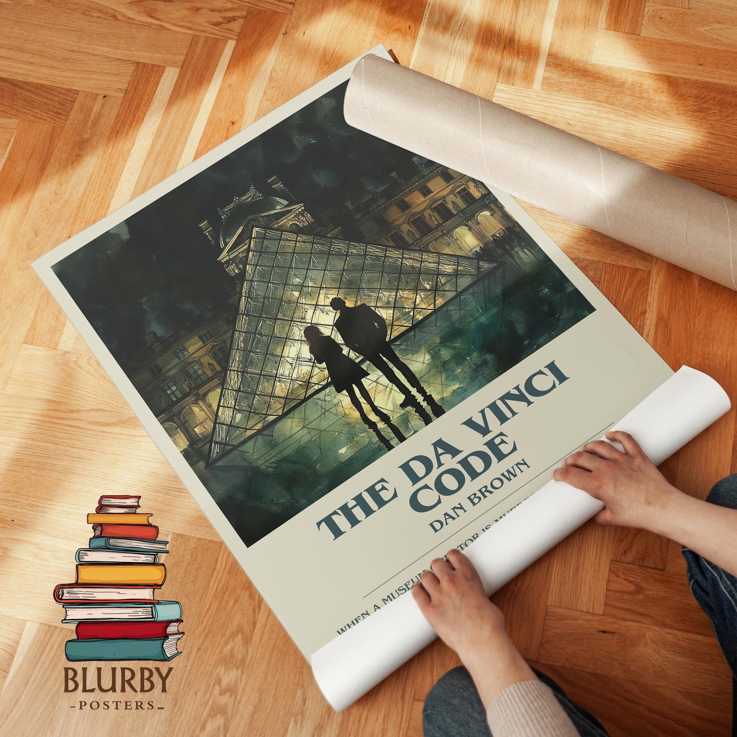 The Da Vinci Code book poster packaging – museum-quality print rolled in protective tube