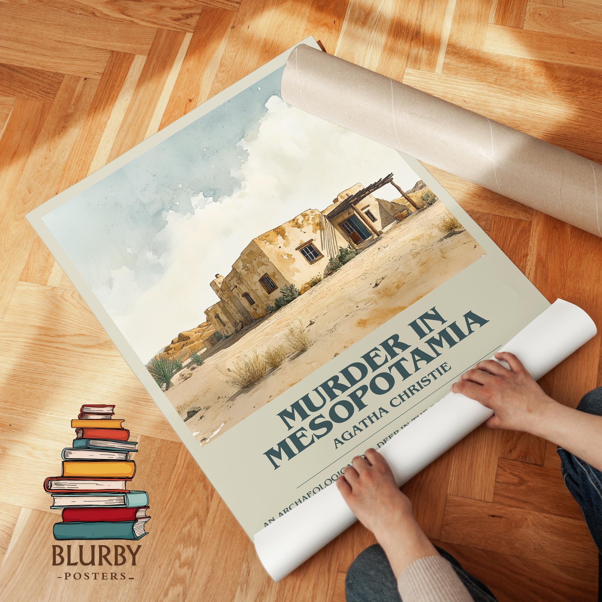 Muder In Mesopotamia by Agatha Christie | Descriptive Modern Book Art | Poster