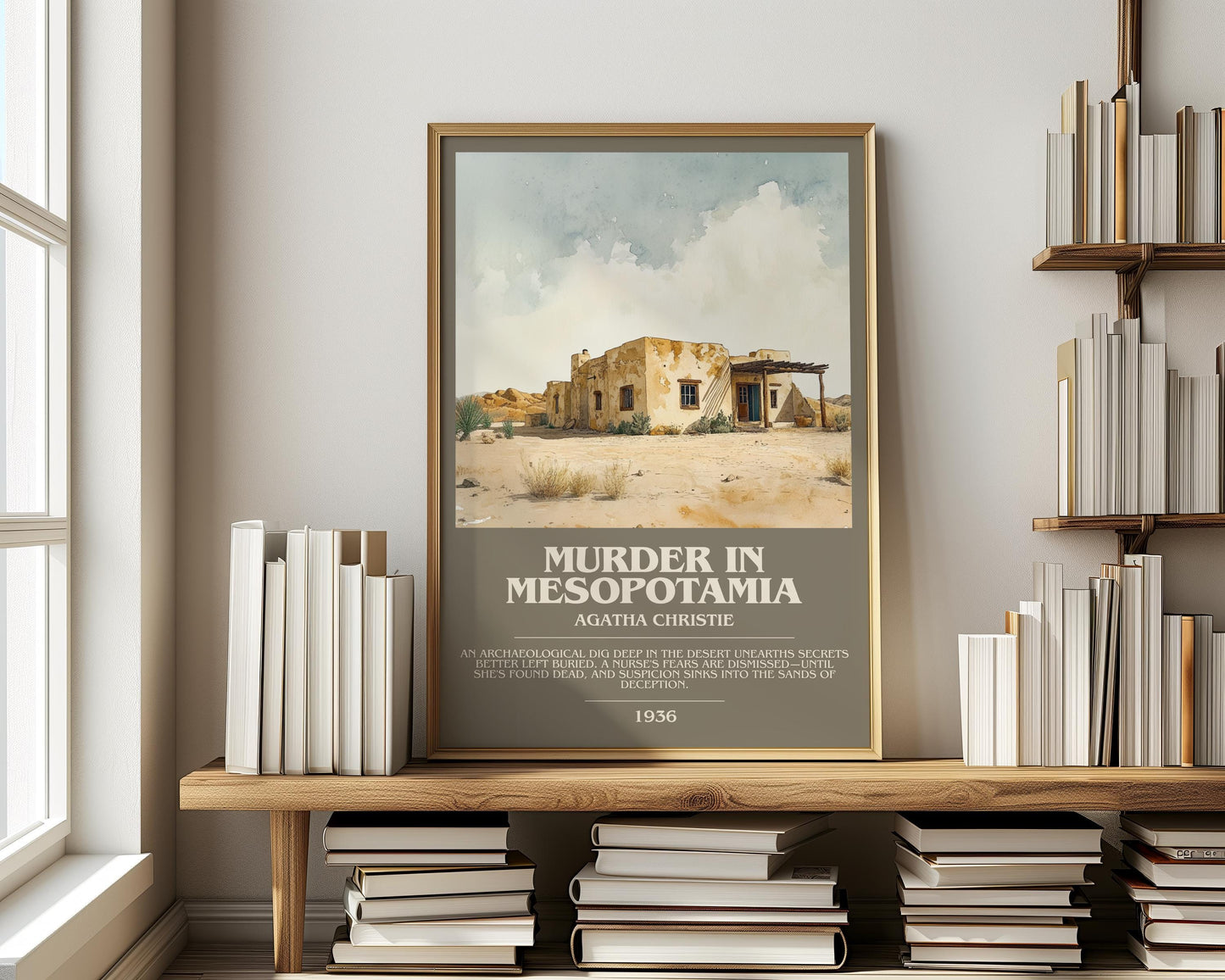 Muder In Mesopotamia by Agatha Christie | Descriptive Modern Book Art | Poster