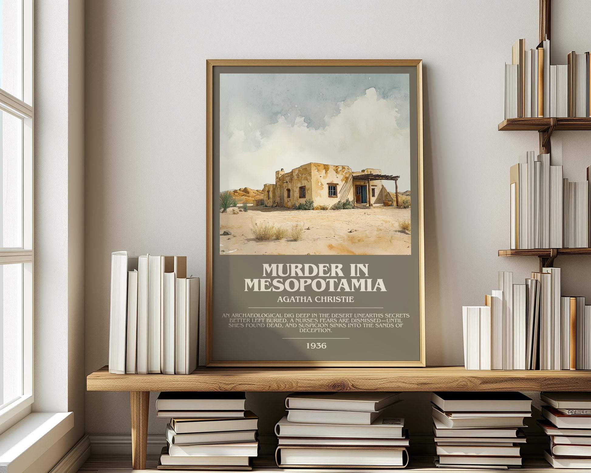Muder In Mesopotamia by Agatha Christie | Descriptive Modern Book Art | Poster