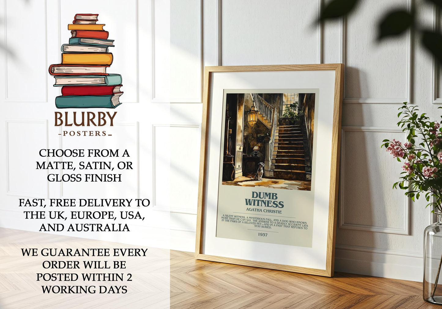 Dumb Witness by Agatha Christie | Descriptive Modern Book Art | Poster