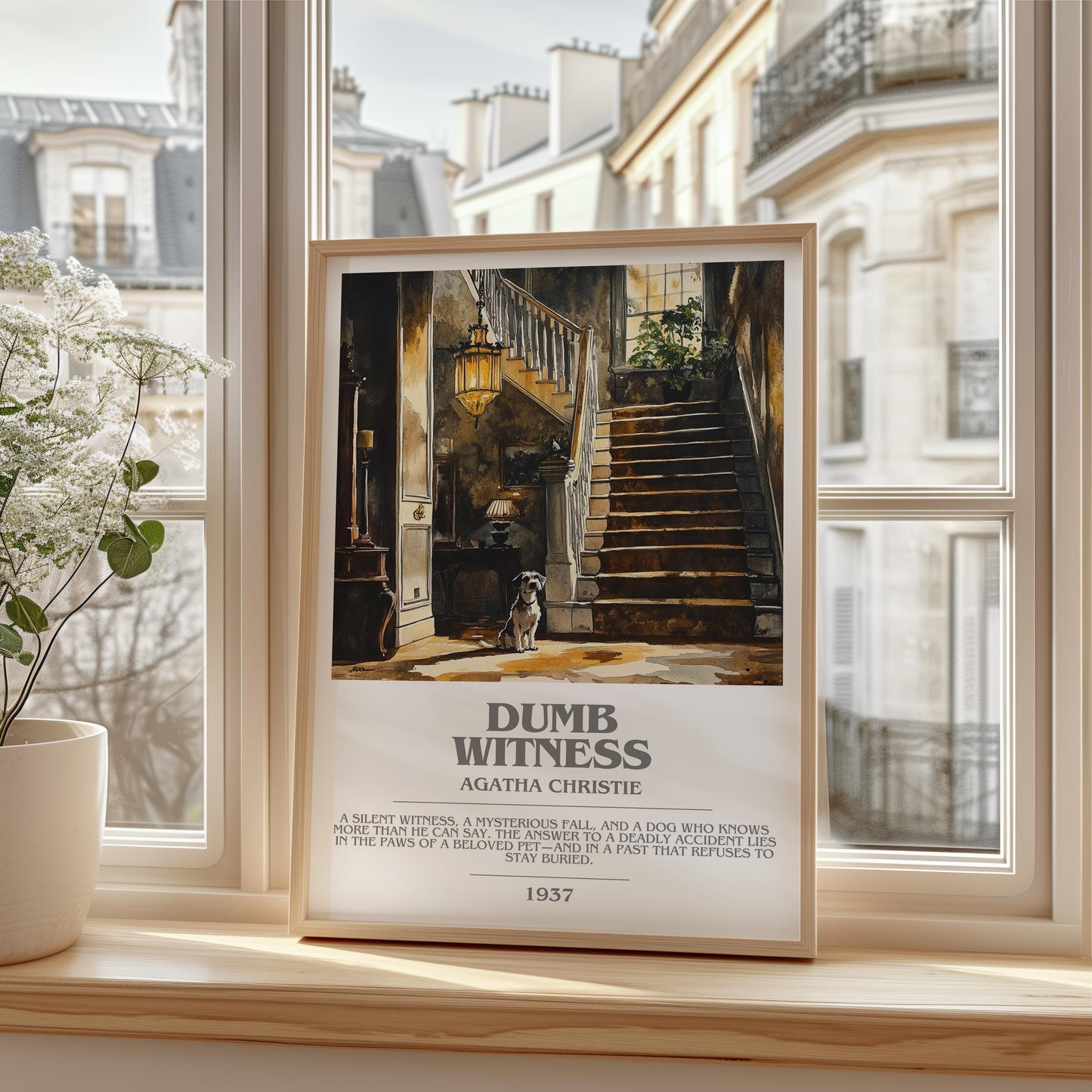 Dumb Witness by Agatha Christie | Descriptive Modern Book Art | Poster