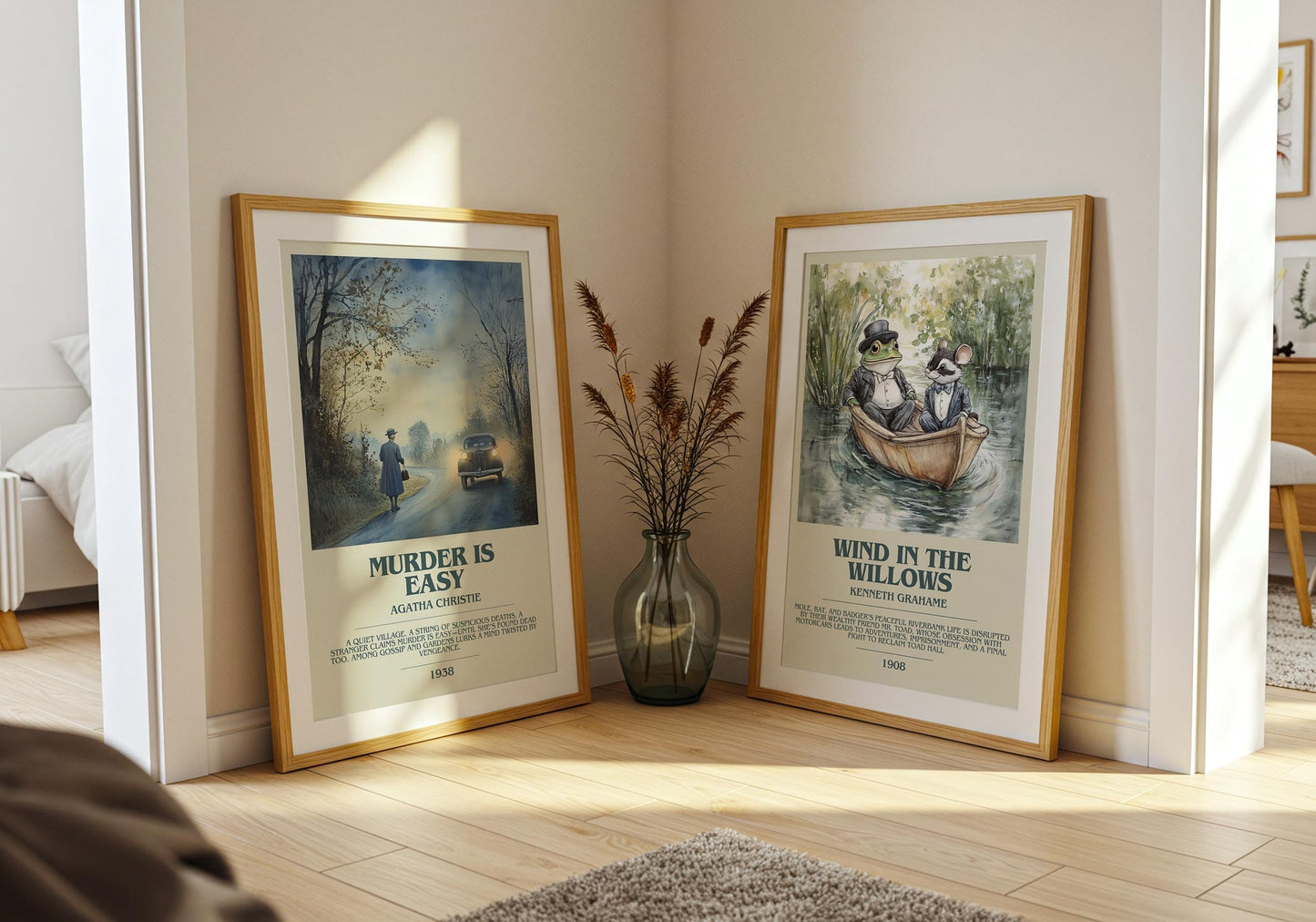 Murder Is Easy bookish poster paired in gallery wall – literary art prints
