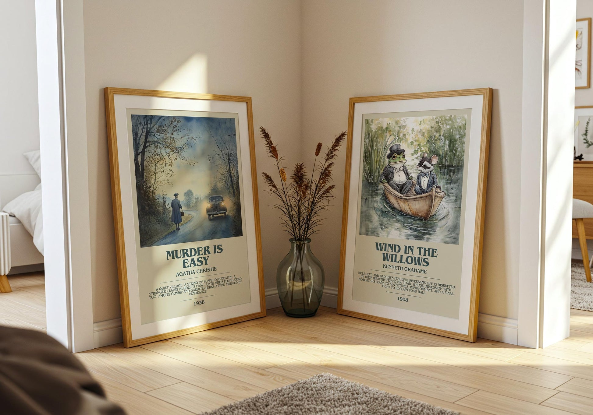 Murder Is Easy bookish poster paired in gallery wall – literary art prints