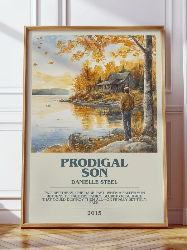 Prodigal Son bookish print in frame leaning in hallway – romance wall art