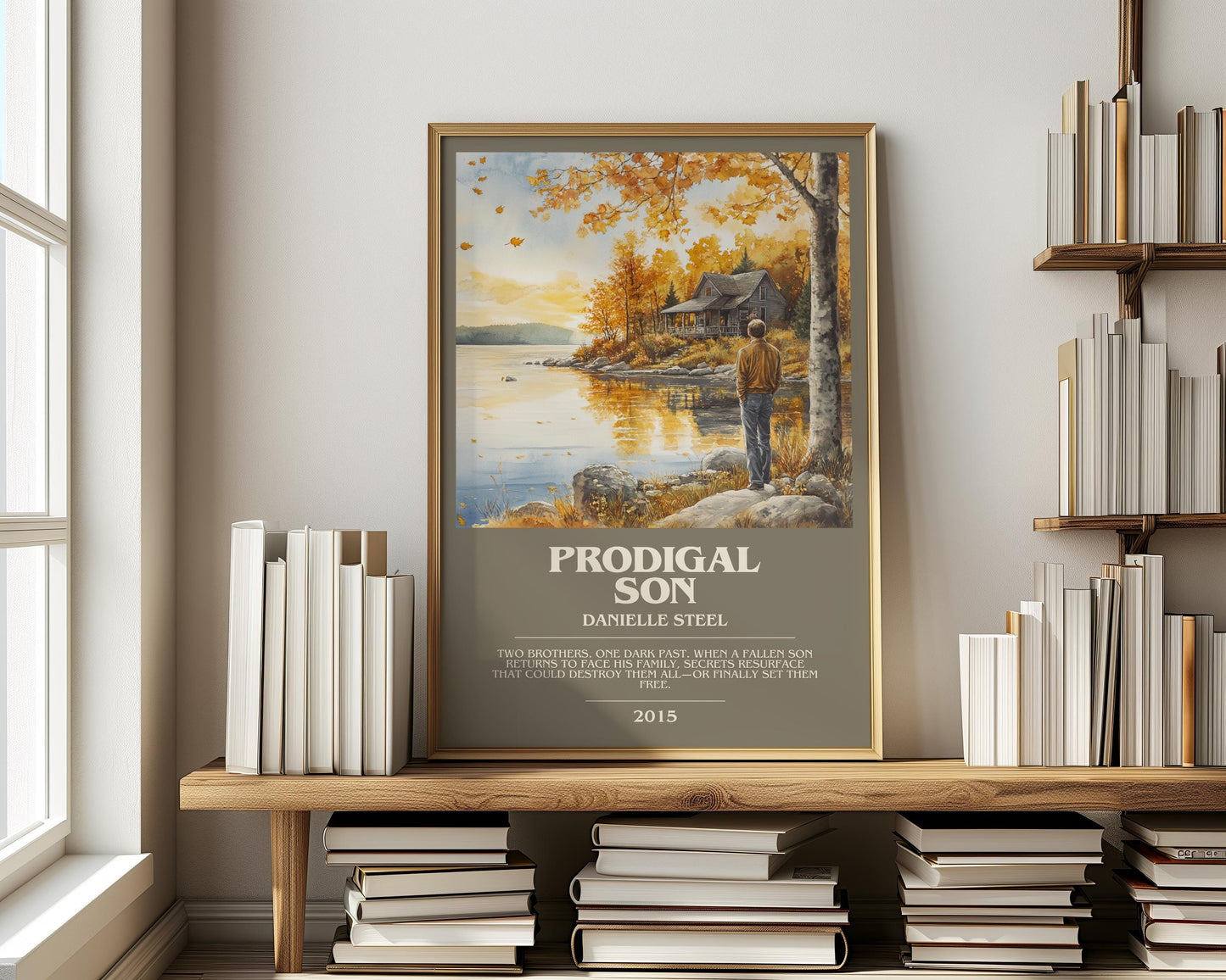 Prodigal Son bookish print on bookshelf – Danielle Steel fan gift