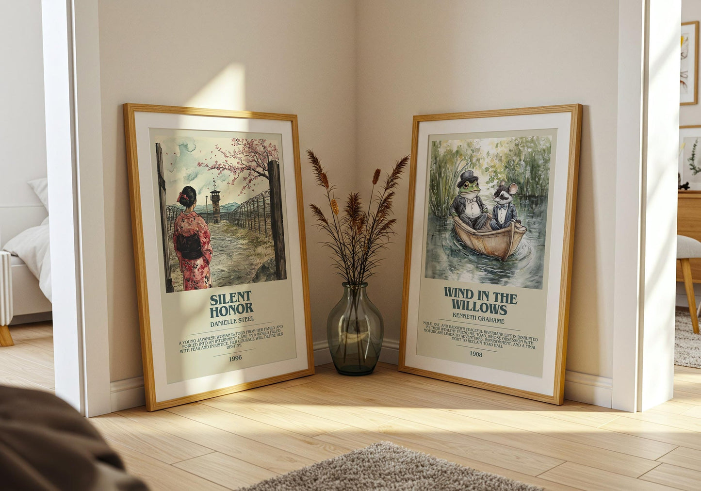 Silent Honour bookish poster paired in gallery wall – literary art prints