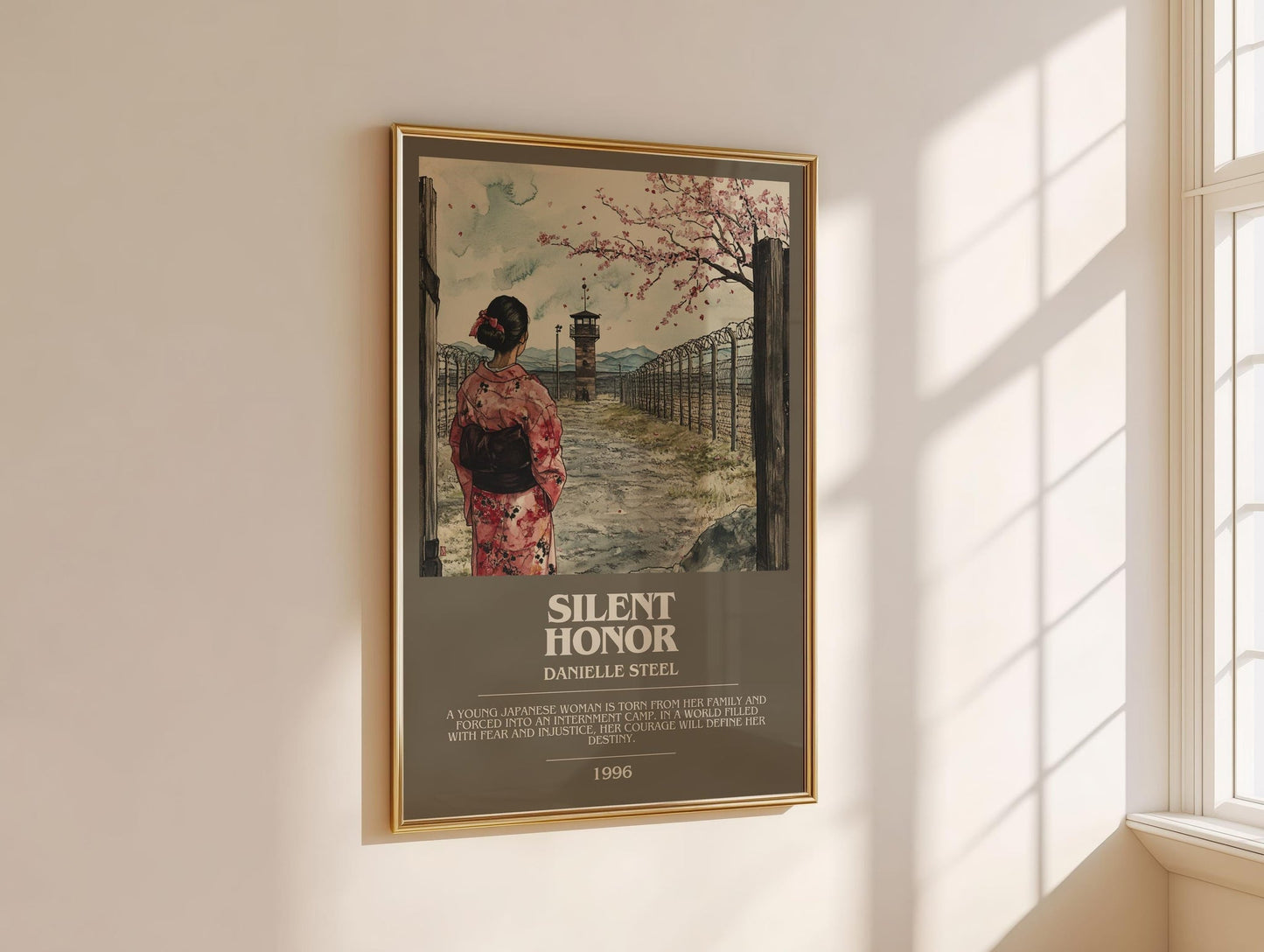 Silent Honour bookish book poster framed on wall – historical fiction wall art
