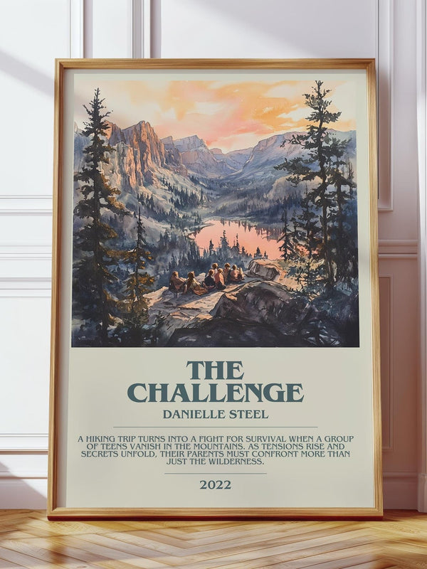 The Challenge bookish print in frame leaning in hallway – romance wall art