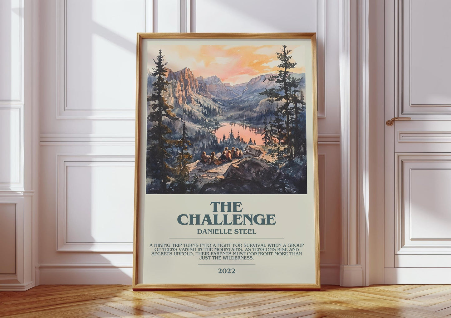 The Challenge bookish print in frame leaning in hallway – romance wall art