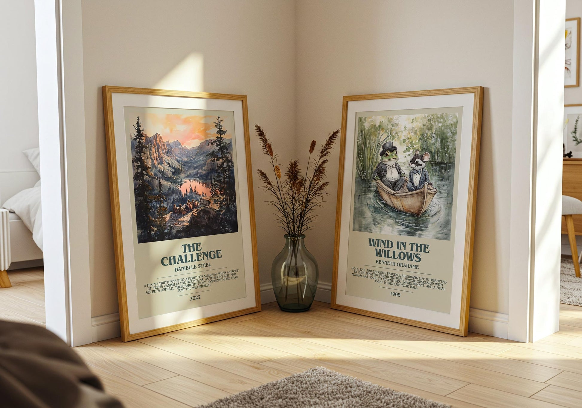 The Challenge bookish poster paired in gallery wall – literary art prints