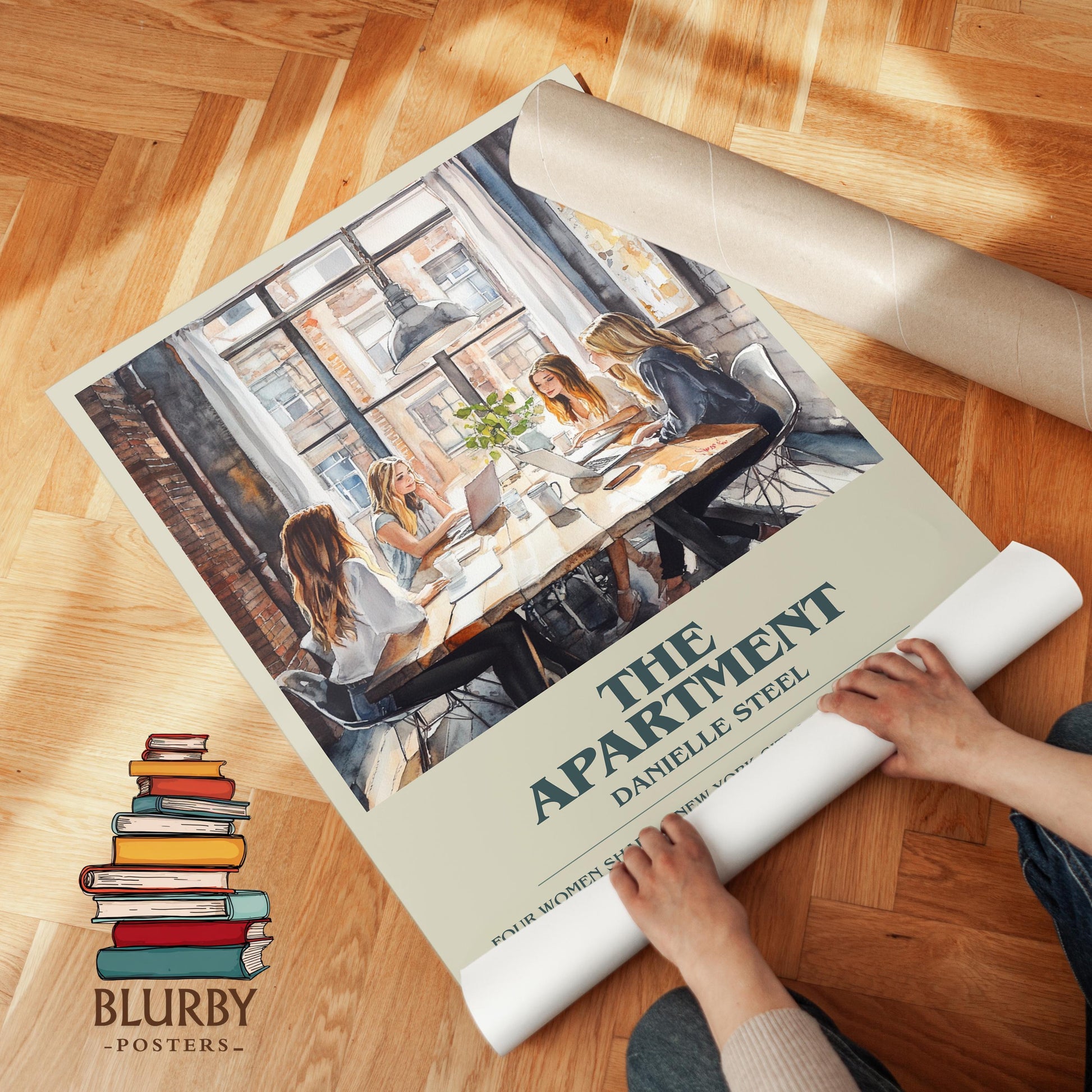 The Apartment bookish literary print detail – Danielle Steel book art