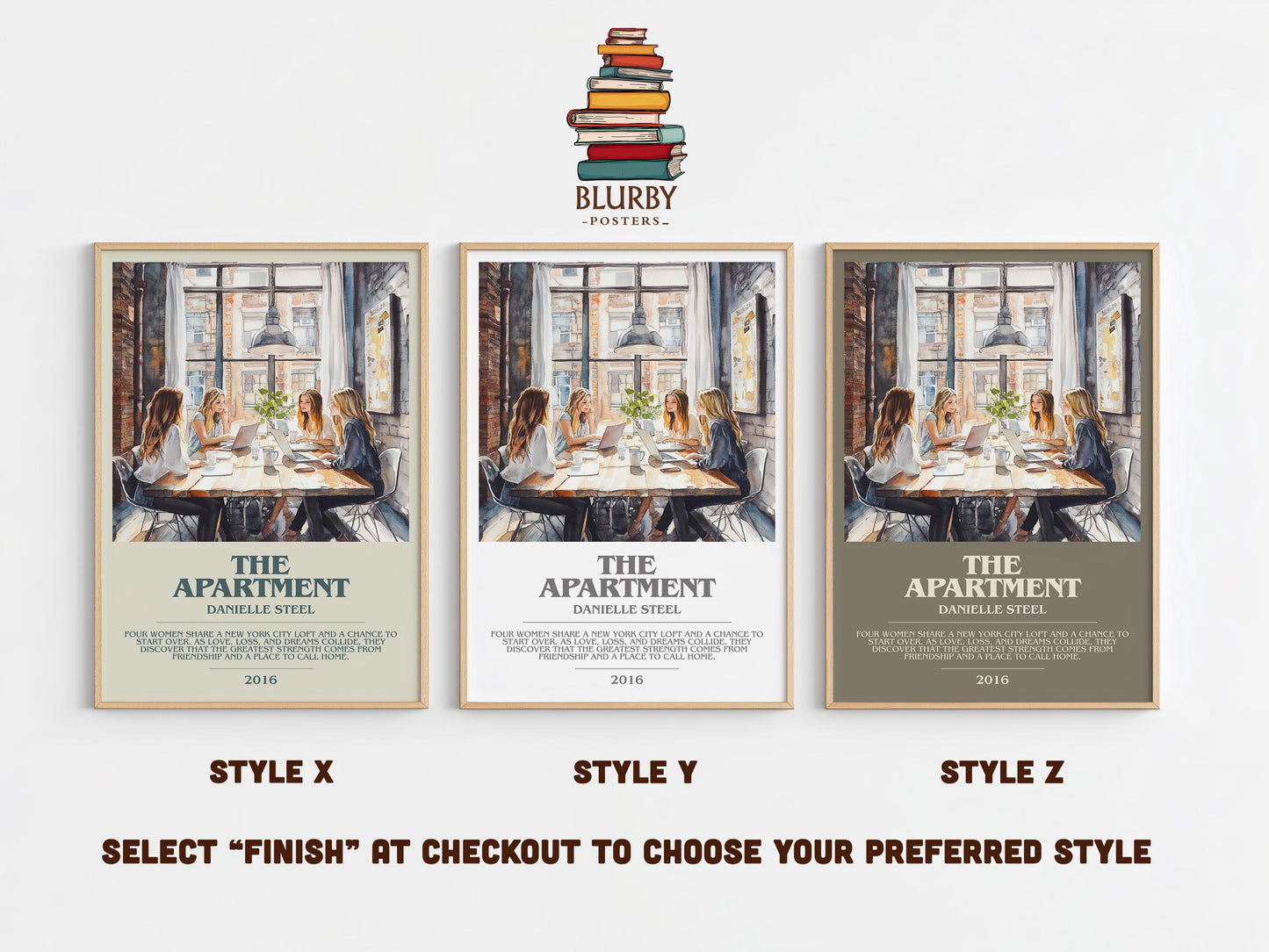 The Apartment bookish print framed by window – literary home decor