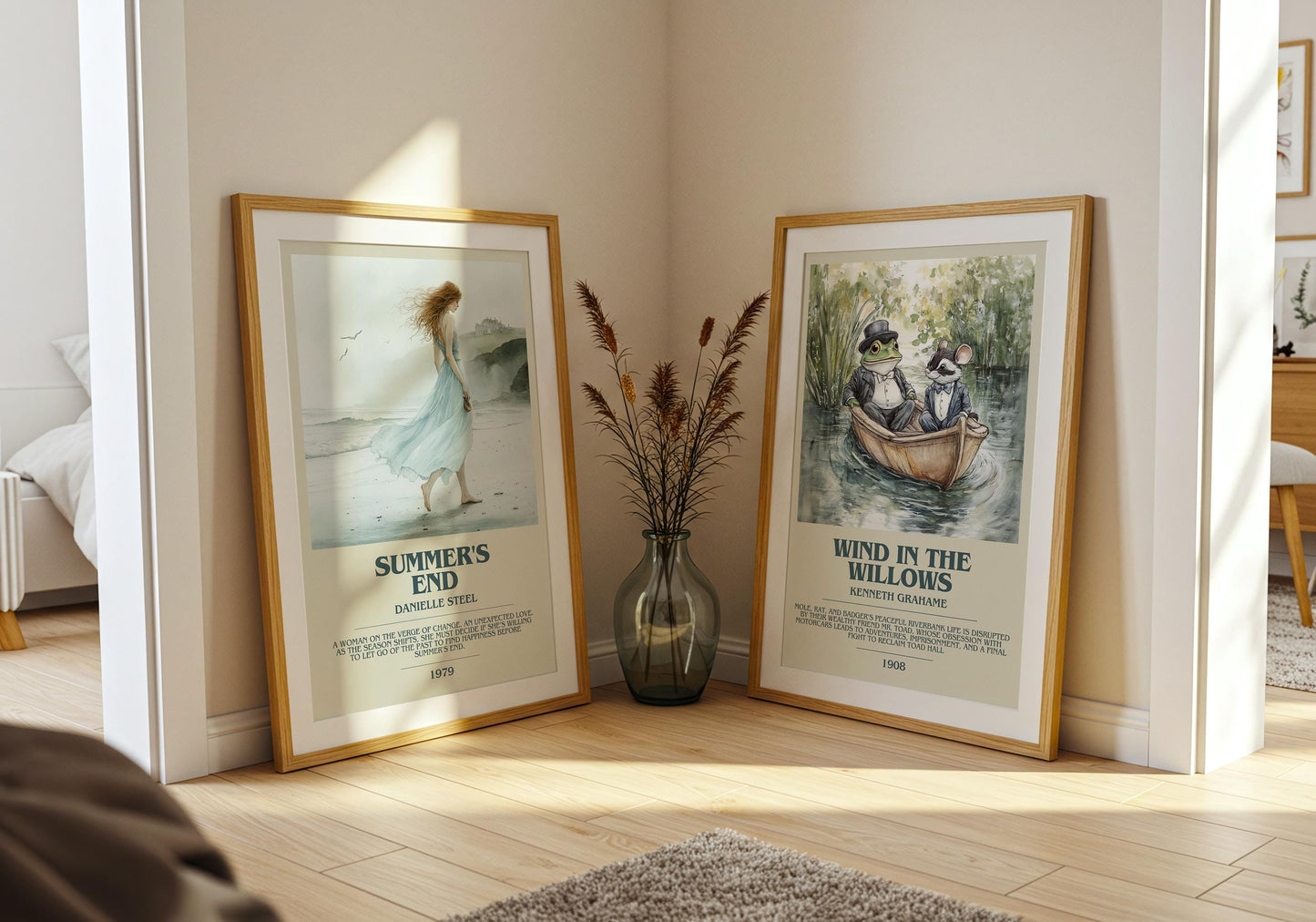 Summer's End bookish poster paired in gallery wall – literary art prints