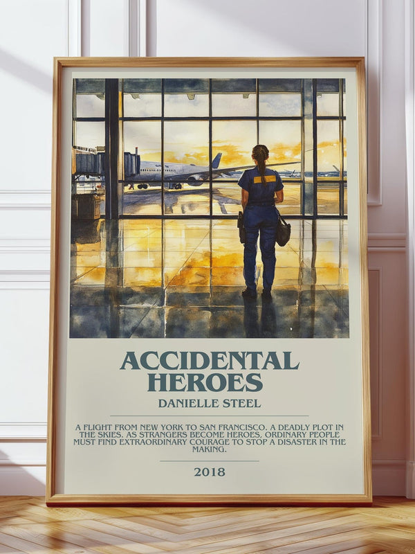Accidental Heroes bookish poster colour and style options – Danielle Steel book art