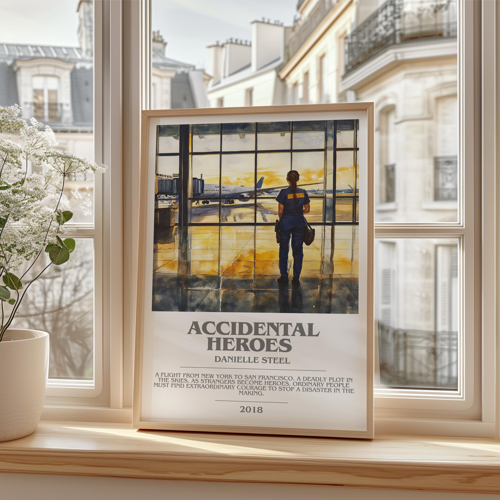Accidental Heroes bookish book poster framed on wall – contemporary fiction wall art