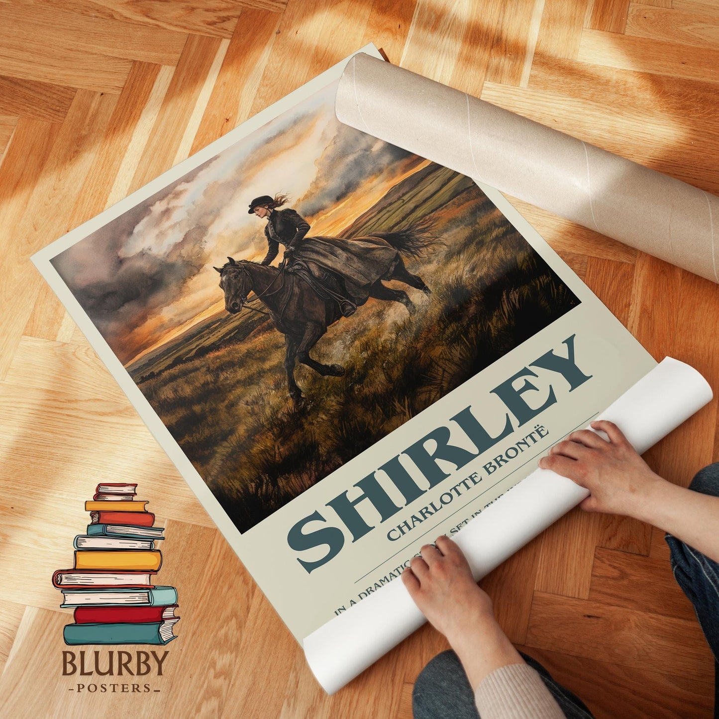 Shirley bookish literary print detail – Charlotte Brontë book art