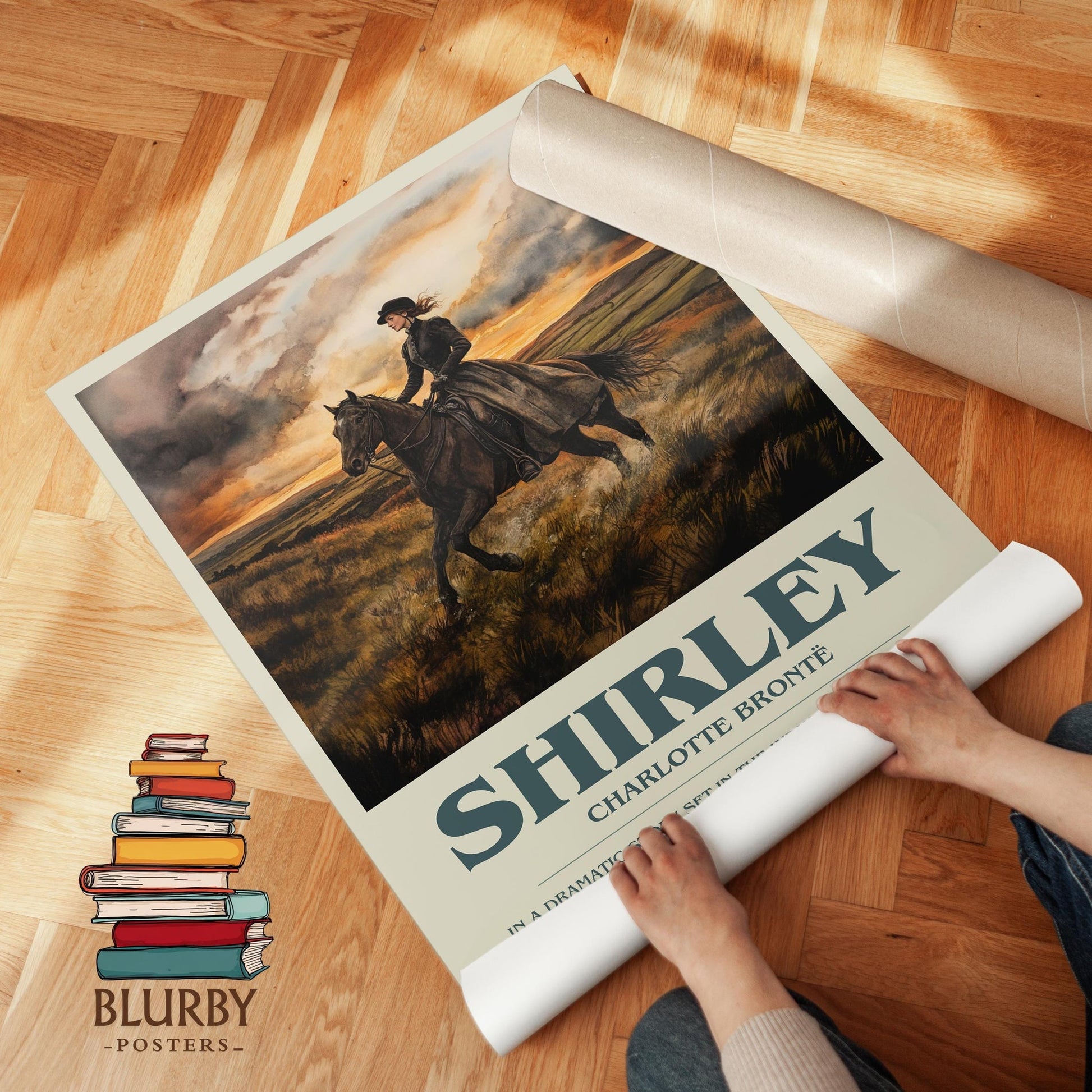 Shirley bookish literary print detail – Charlotte Brontë book art