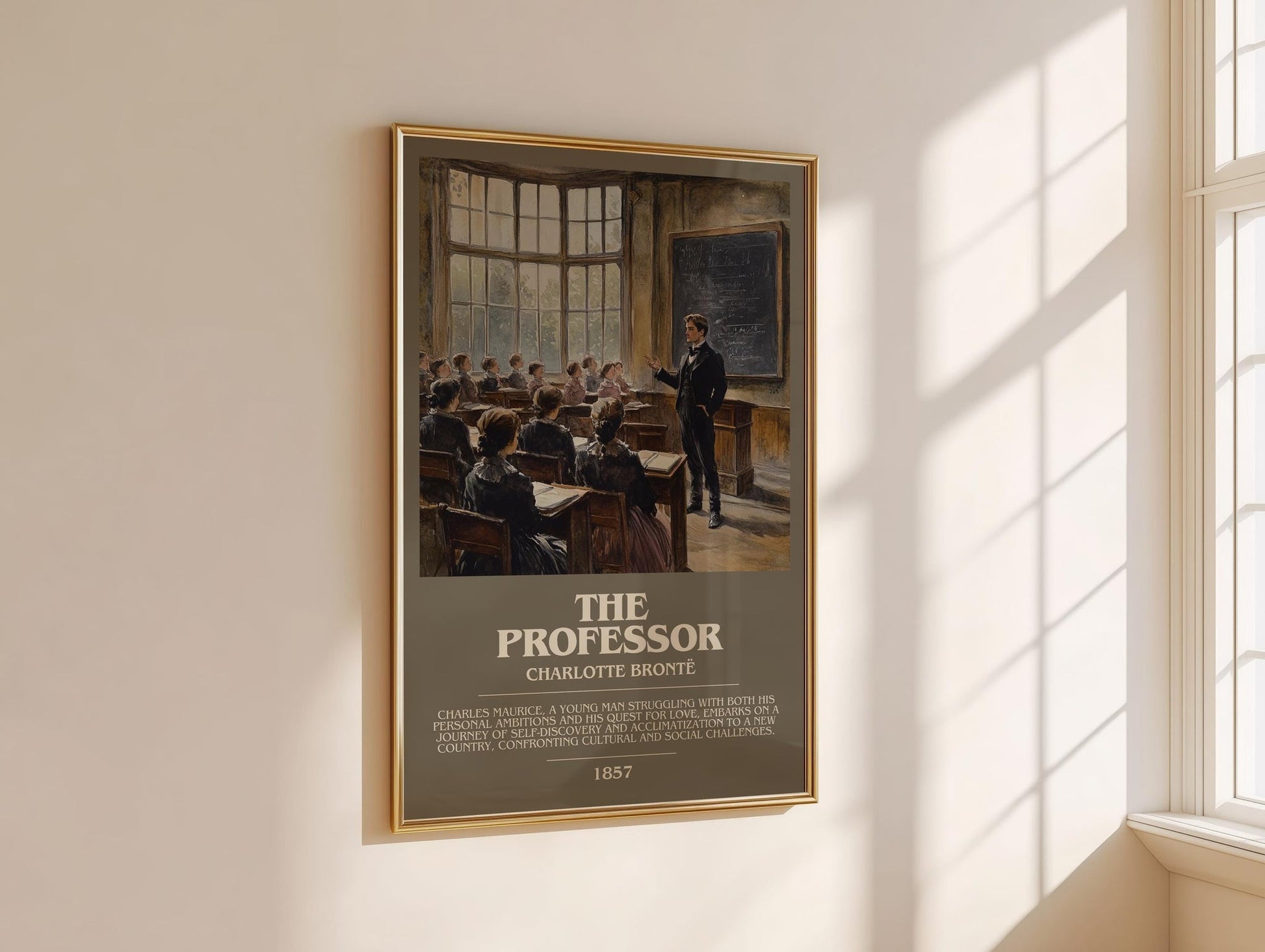 The Professor bookish book poster framed on wall – gothic wall art