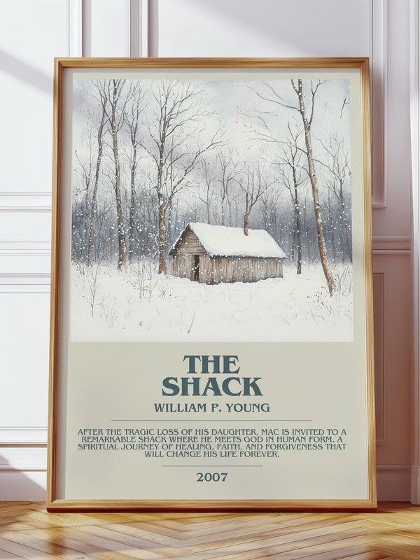 The Shack bookish print in frame leaning in hallway – non fiction wall art
