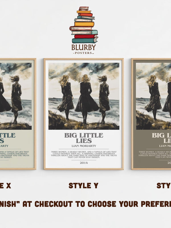 Big Little Lies bookish poster colour and style options – Lian Moriarty book art