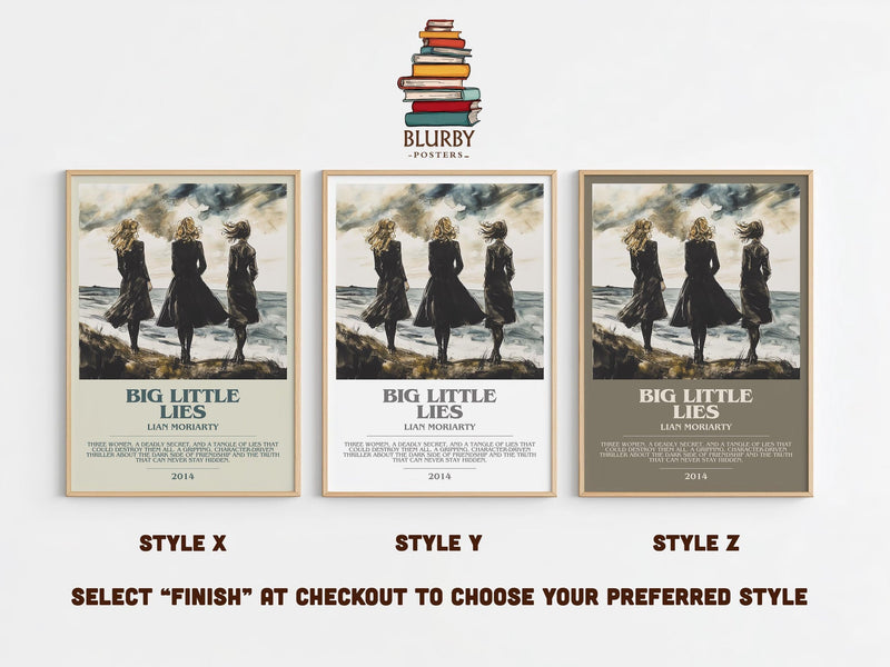 Big Little Lies bookish poster colour and style options – Lian Moriarty book art