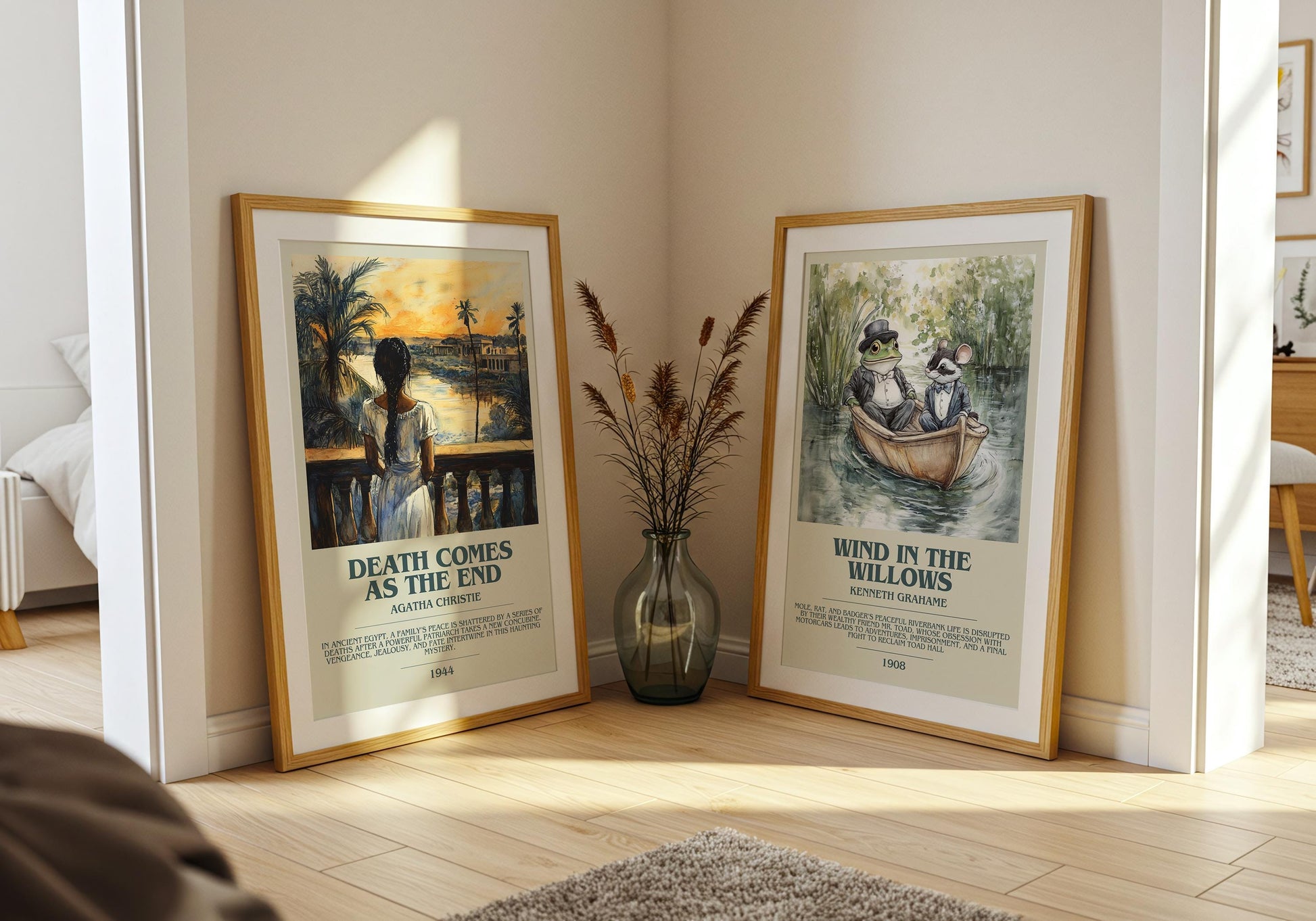 Death Comes as the End bookish poster paired in gallery wall – literary art prints