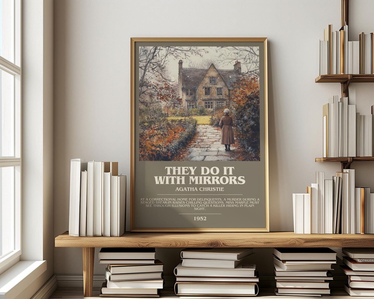 They Do It With Mirrors by Agatha Christie | Descriptive Modern Book Art | Poster
