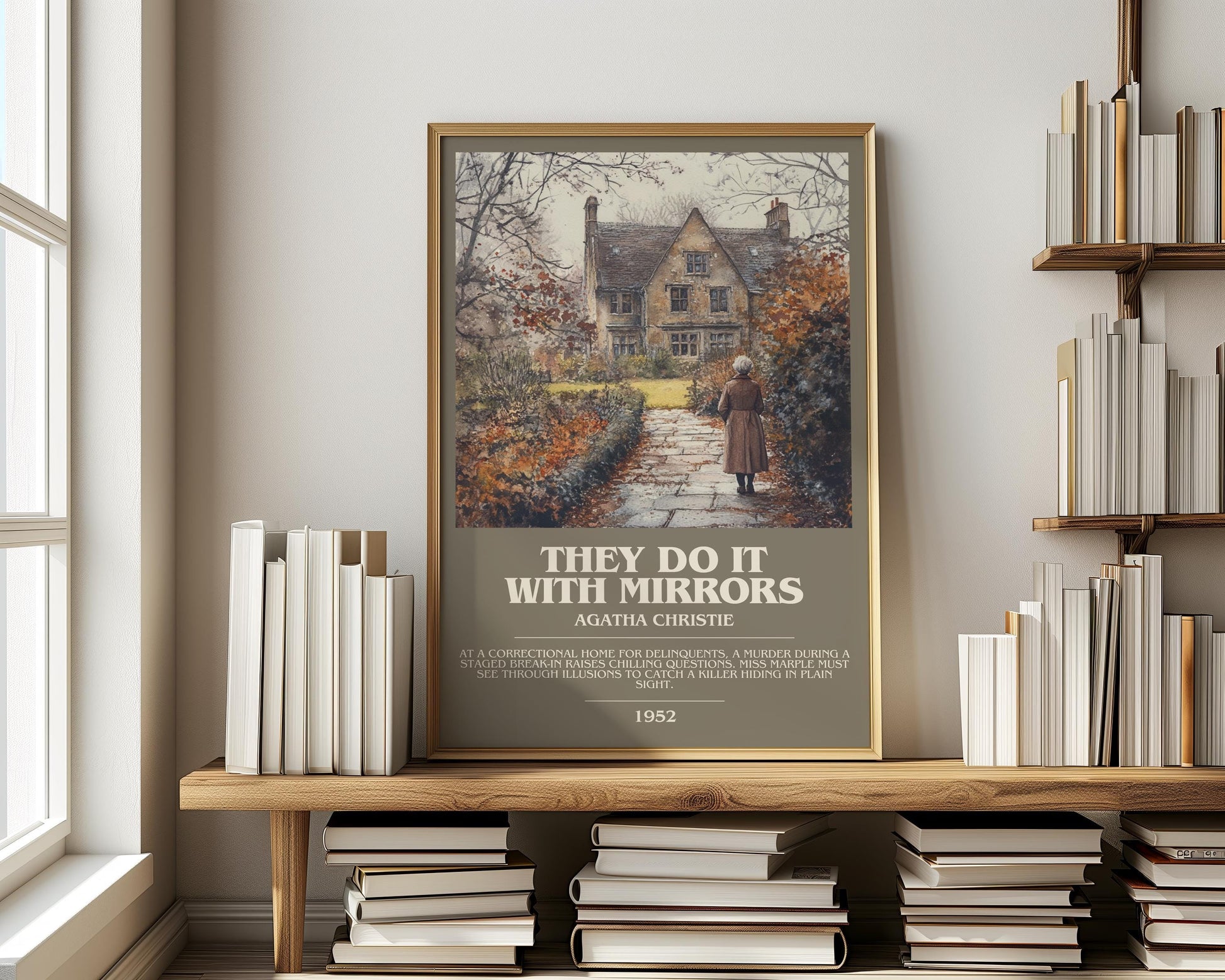 They Do It With Mirrors by Agatha Christie | Descriptive Modern Book Art | Poster