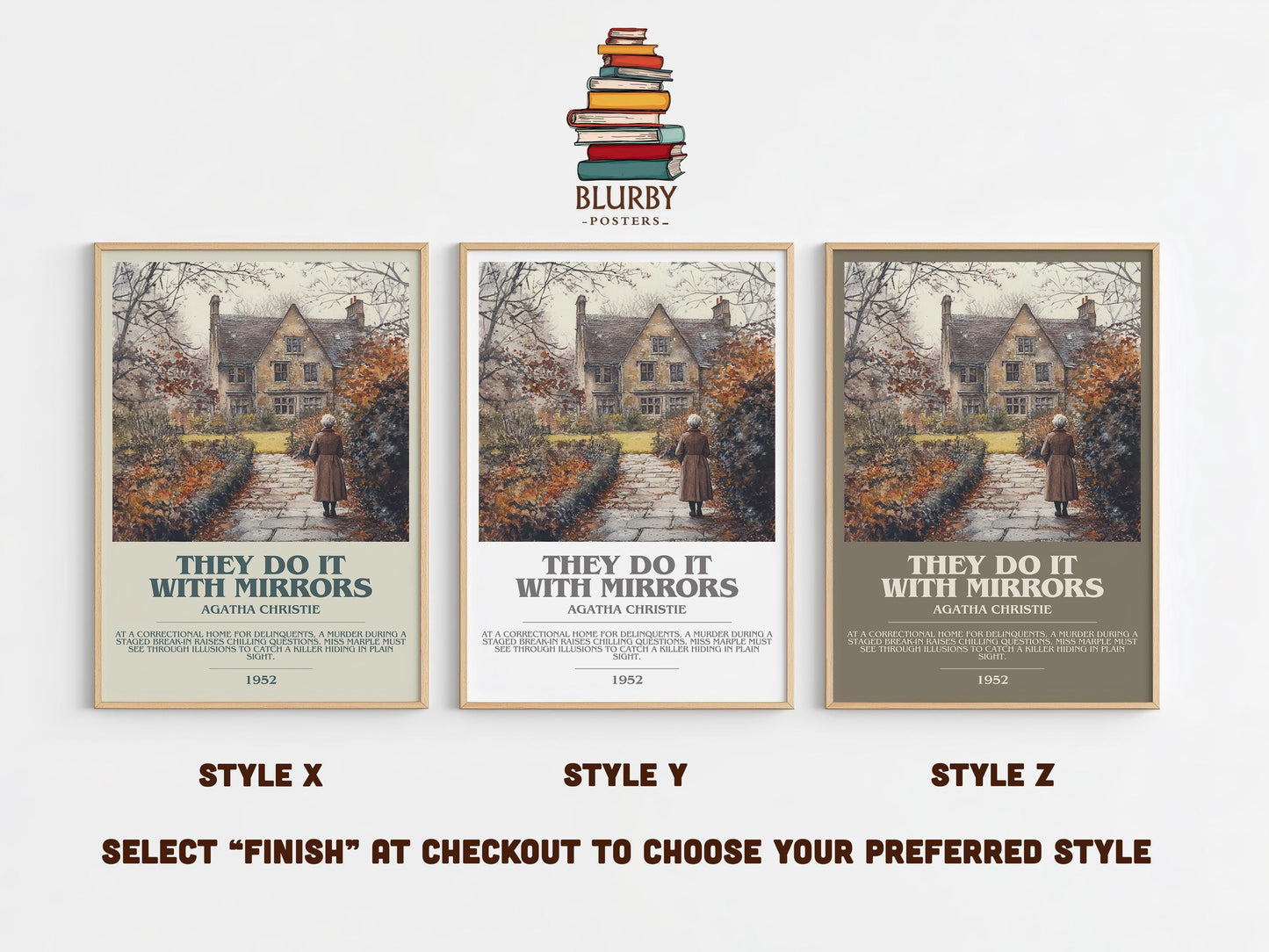 They Do It With Mirrors by Agatha Christie | Descriptive Modern Book Art | Poster